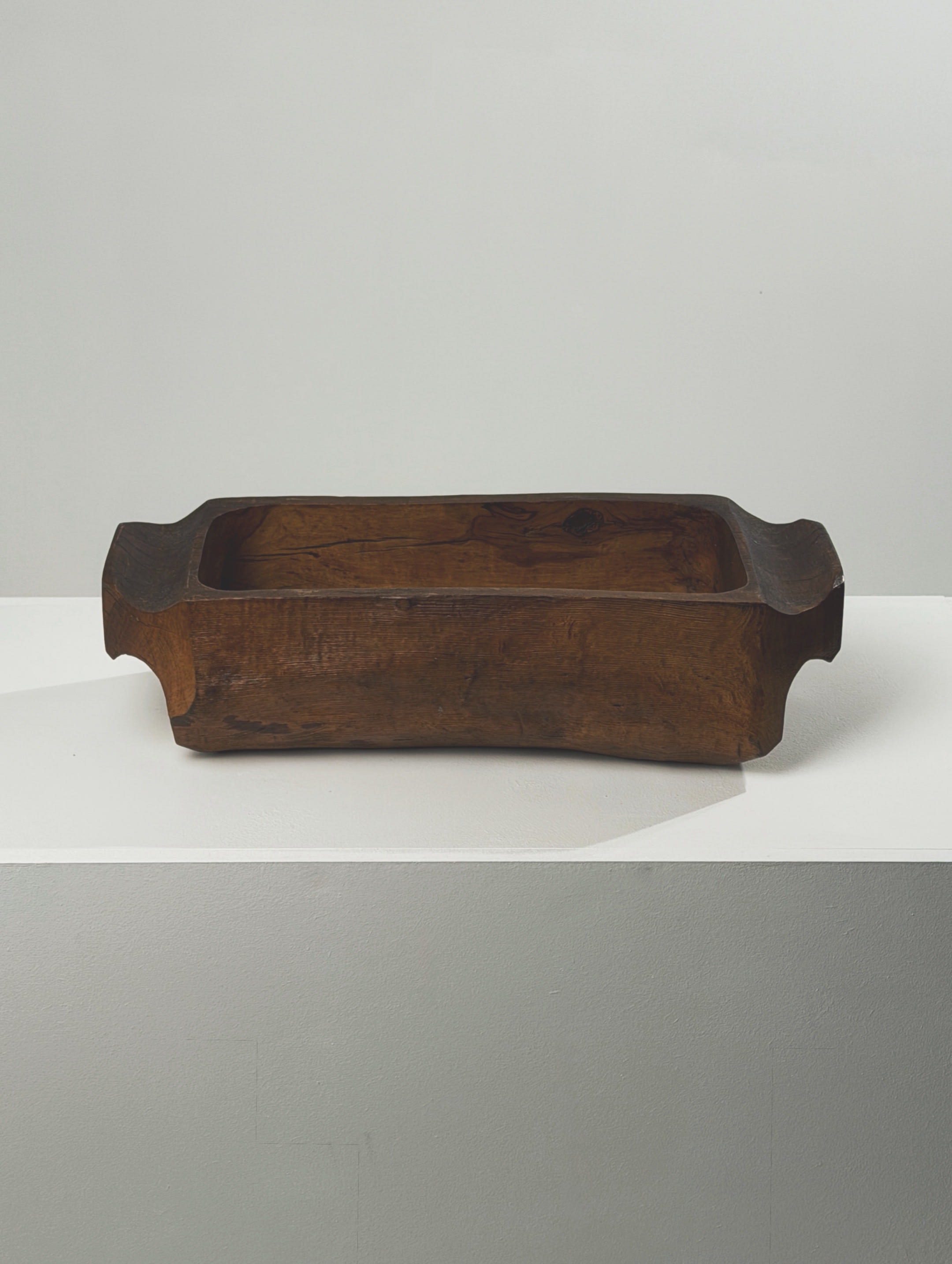 Large hand-carved wooden bowl, France, early 20th century by Figuresdesign | The Oblist — handcrafted dark wood