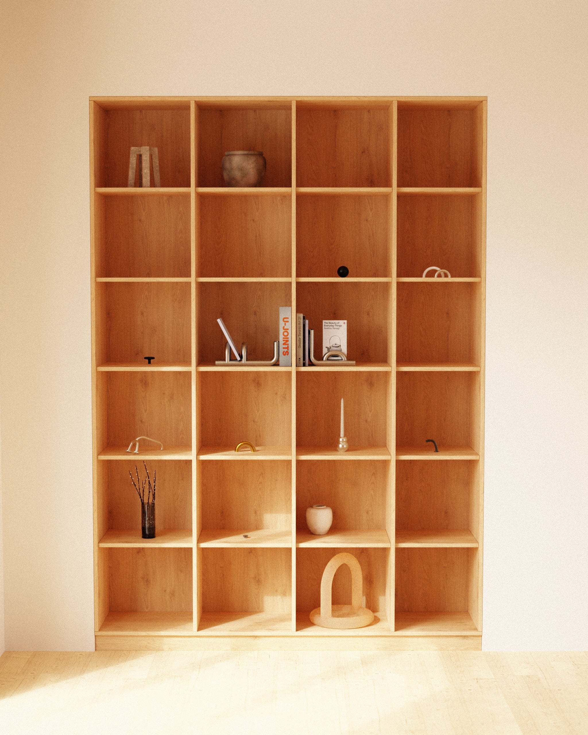 CERCLE Cabinet Knob Large — displayed on wooden shelving unit