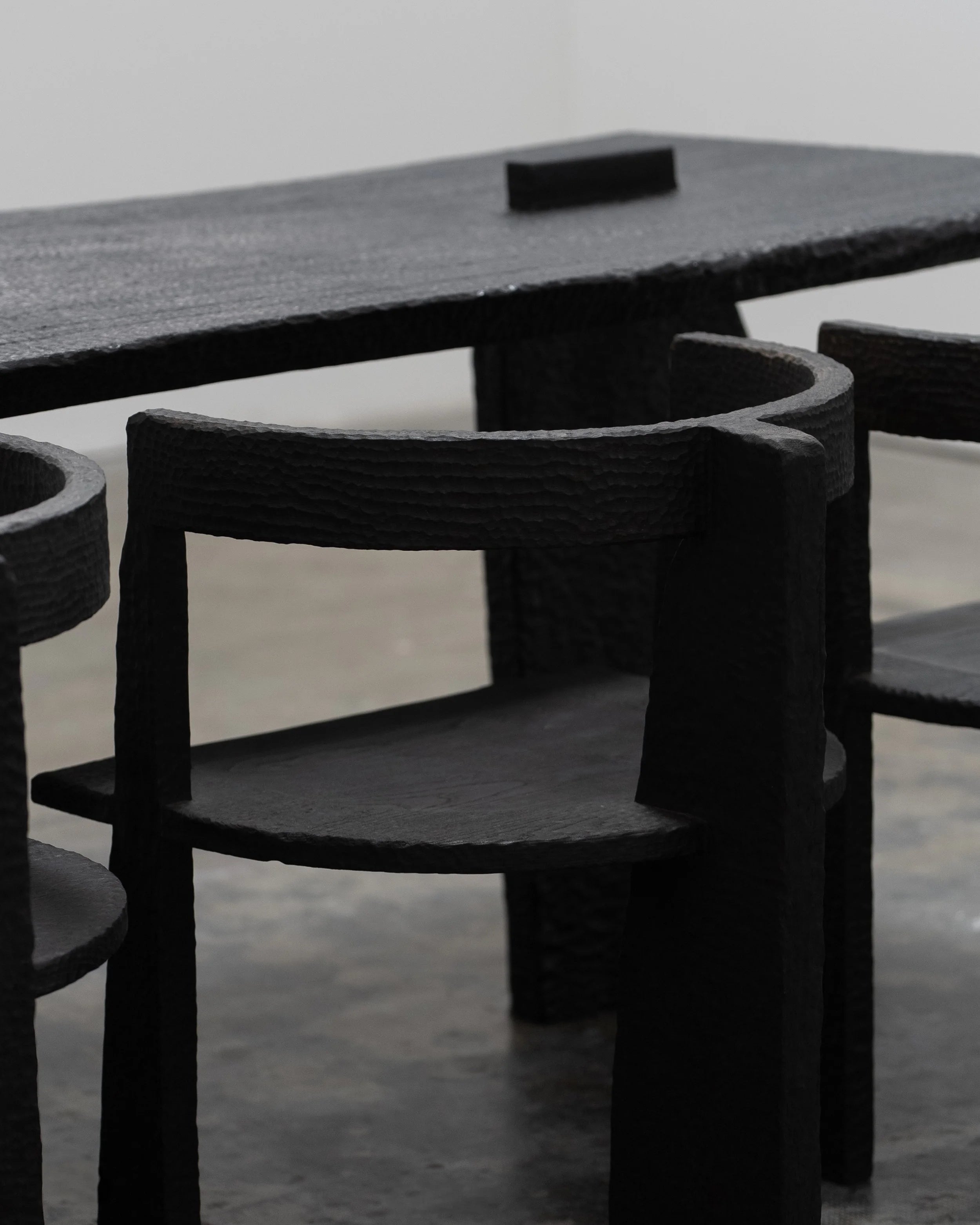 Massif Dining Table from Charred Eucalyptus Wood — alternate view