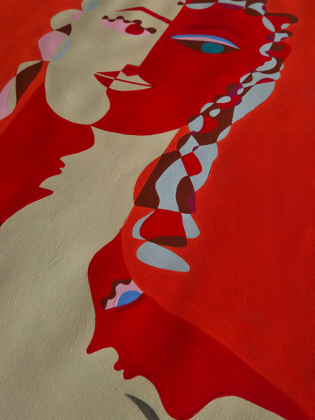 REGARDE-MOI - LE ROUGE, Painting — close-up