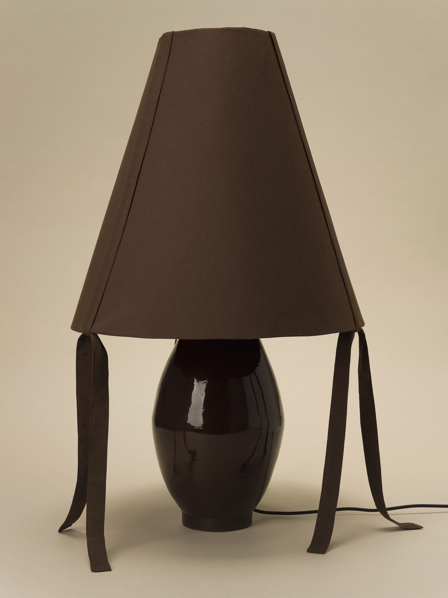 Brown Ceramic Large Lamp