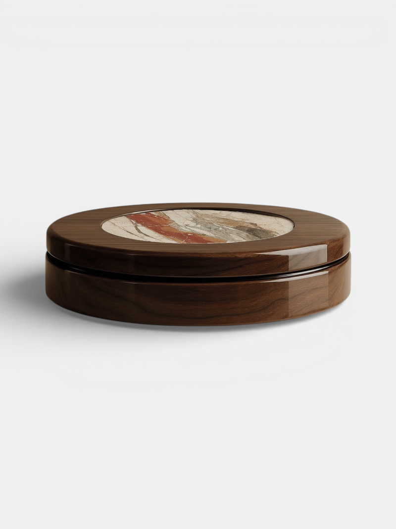 Yoyo Wooden And Breccia Fantastique Marble Coffee Table by Marbera | The Oblist