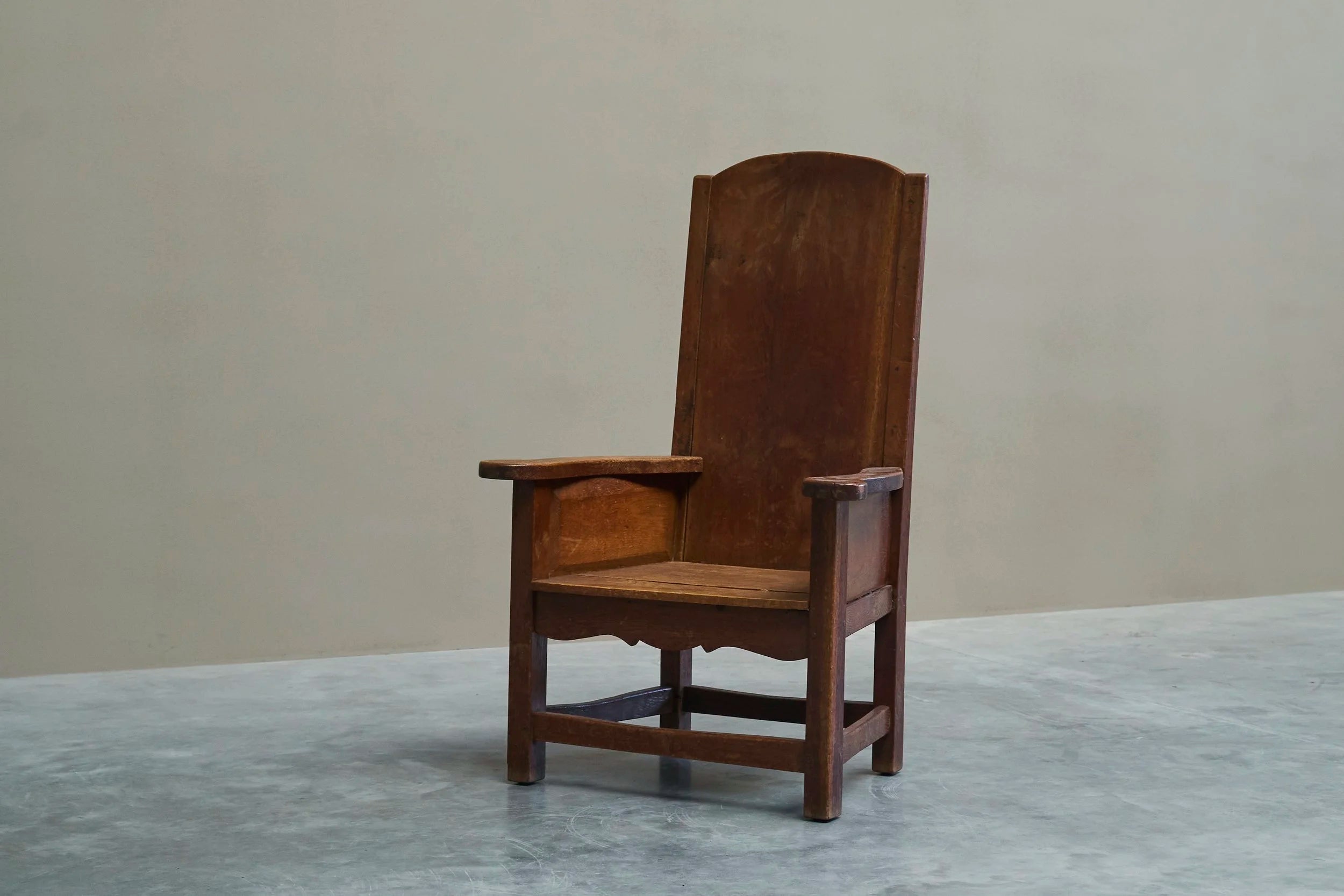 Wonderful Antique Armchair in Solid Oak Europe 19th Century — alternate view