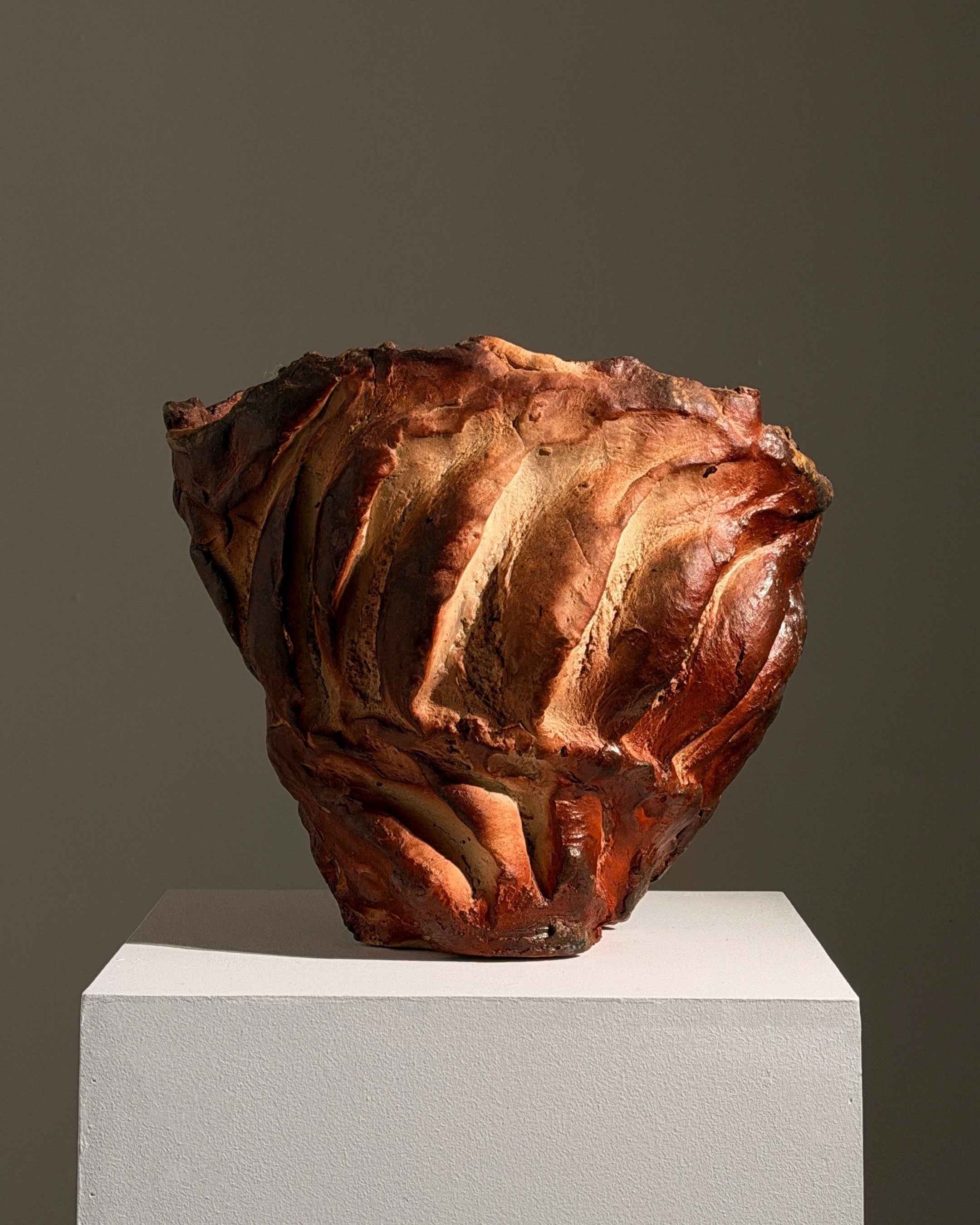 Spectacular vase by Hervé Rousseau, La Borne, circa 2010 — detail view