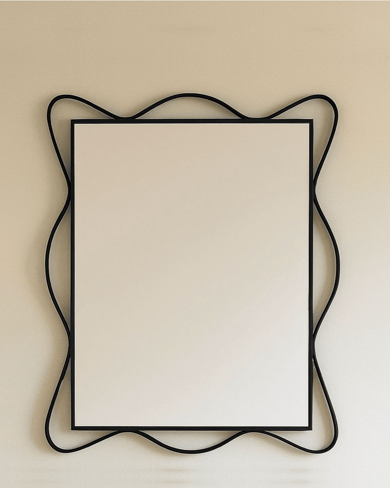 Maud Vaughan Ribbon Mirror by Maud Vaughan | The Oblist — black metal frame