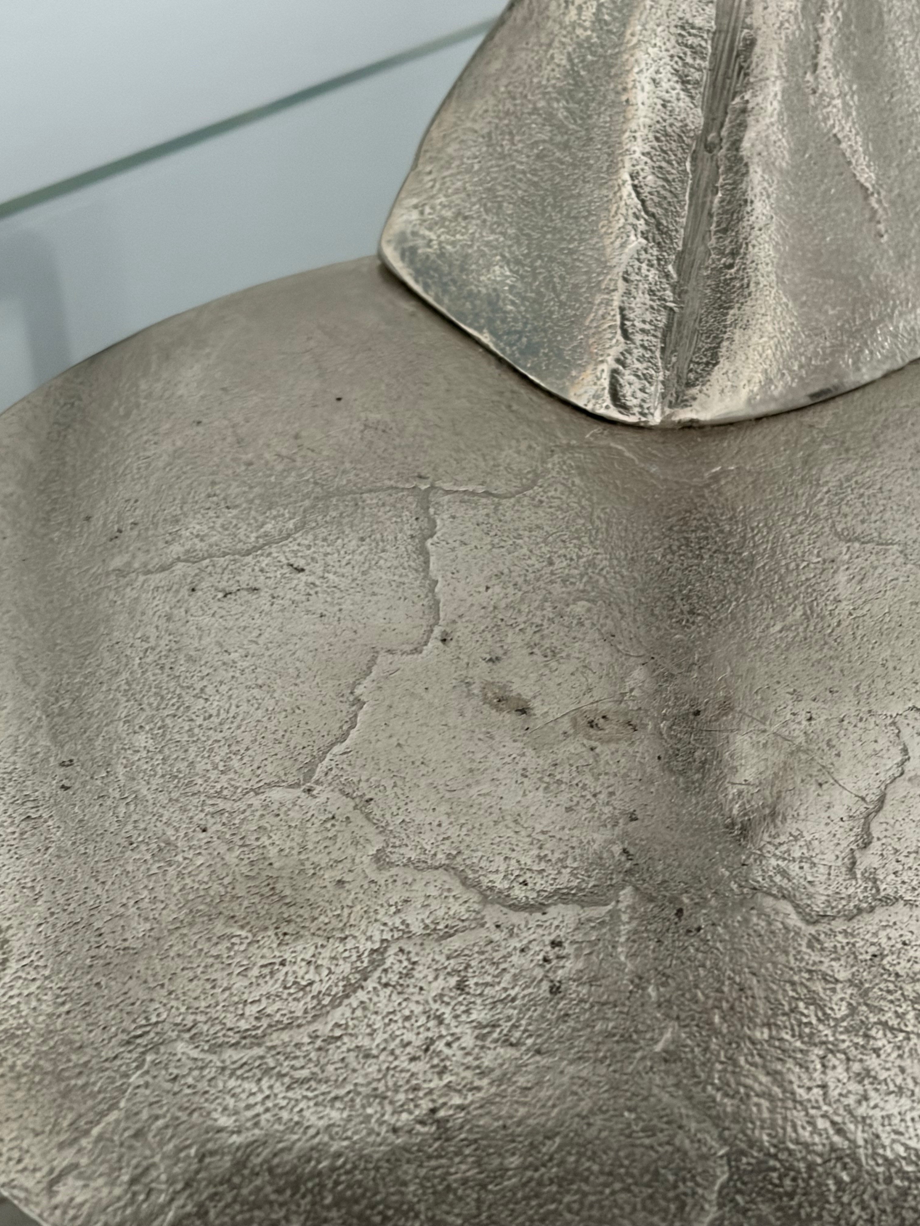 Modernist Solid Chrome Lamp, Italy, 1970s — close-up