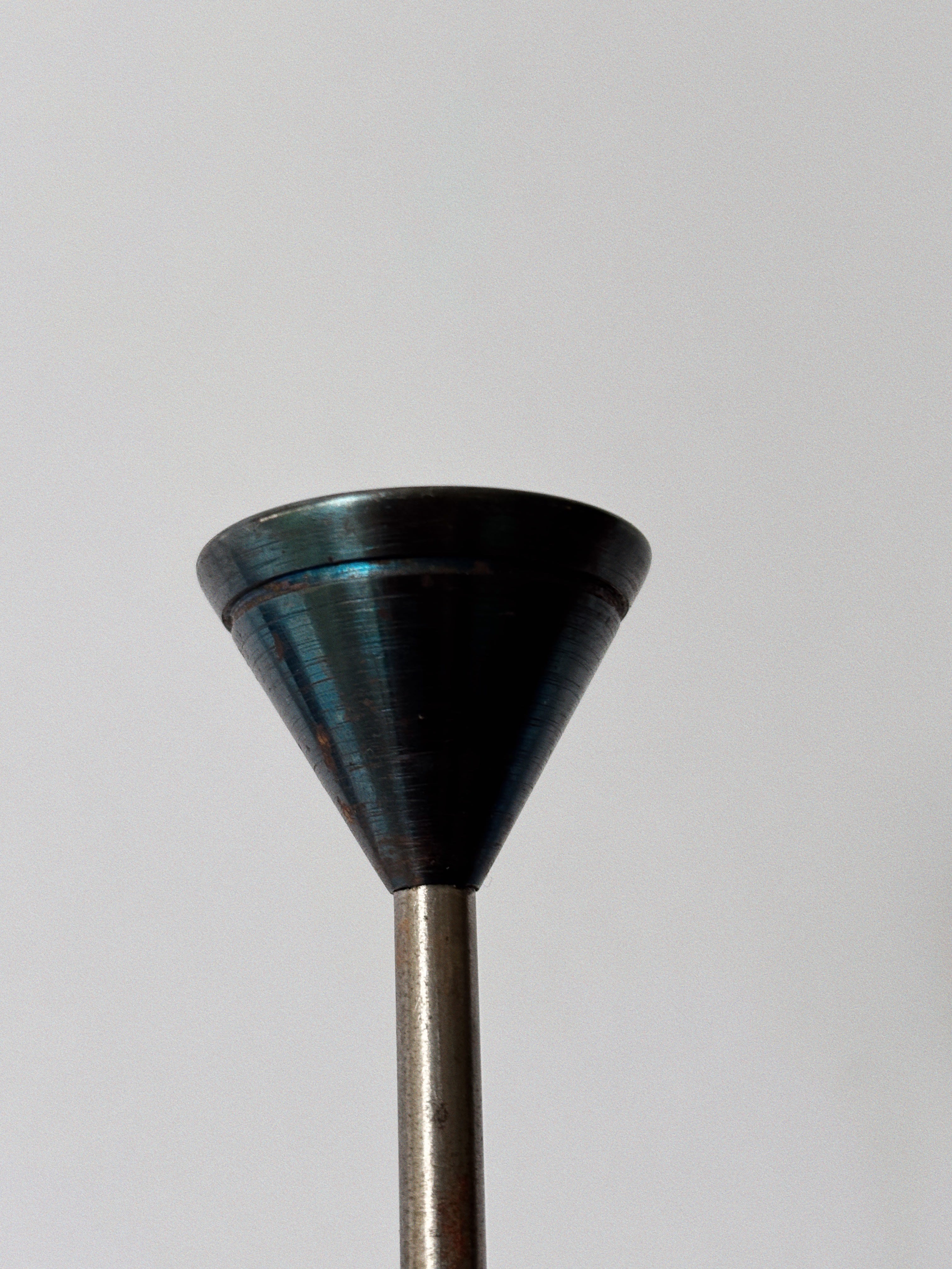 Postmodern Metal Candleholders — close-up