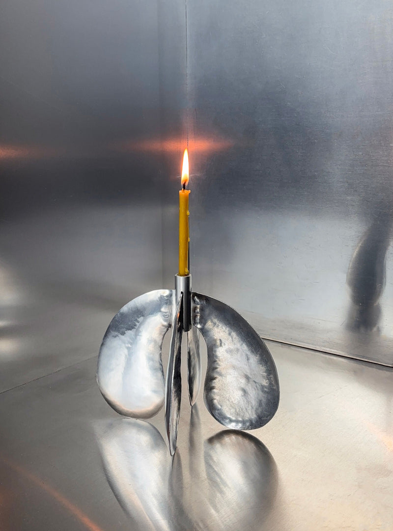 Phaedra Candle Holder Small by Bregje Sliepenbeek | The Oblist — polished metal, modern design