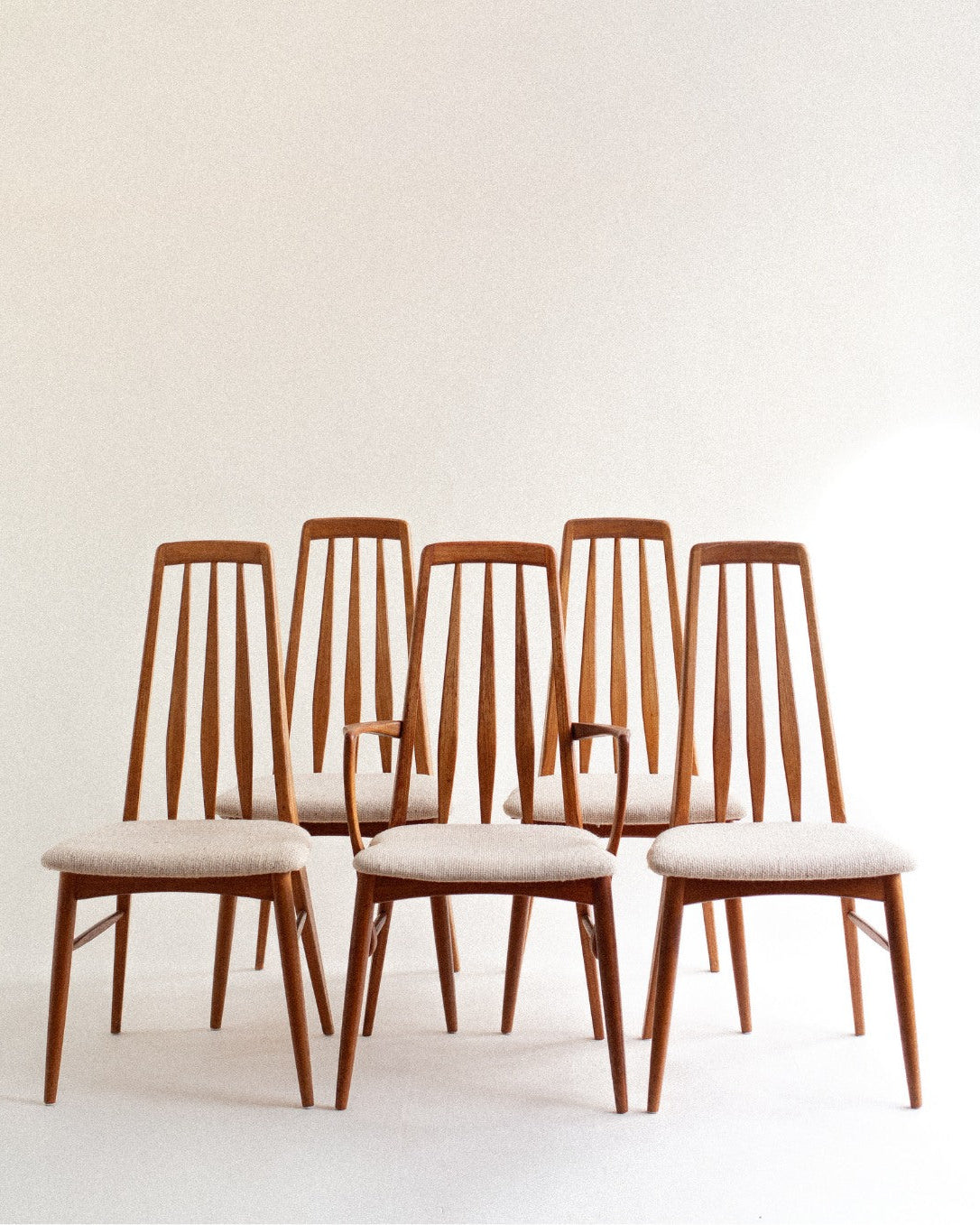 Eva Dining Chairs by Niels Koefoed for Hornslet Møbelfabrik, 1960s, Set of 5 by of matter | The Oblist
