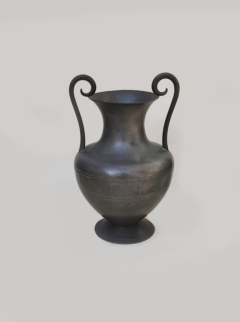 Pewter Amphorae Vase by Les Objoies | The Oblist — handcrafted pewter, dark finish