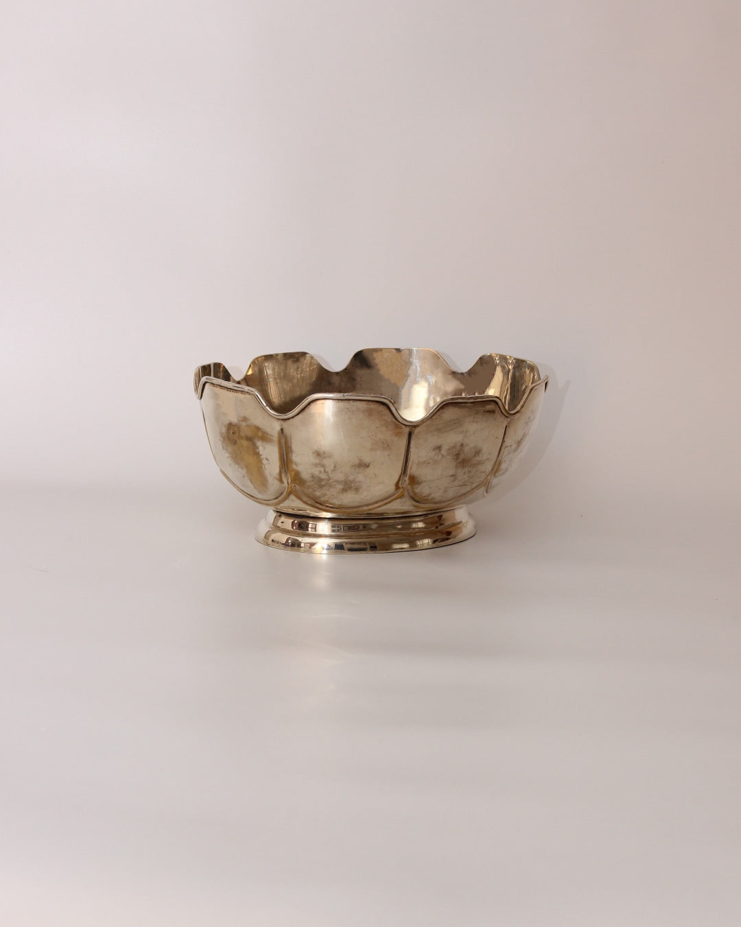 Silver Bowl — side angle showing polished silver finish