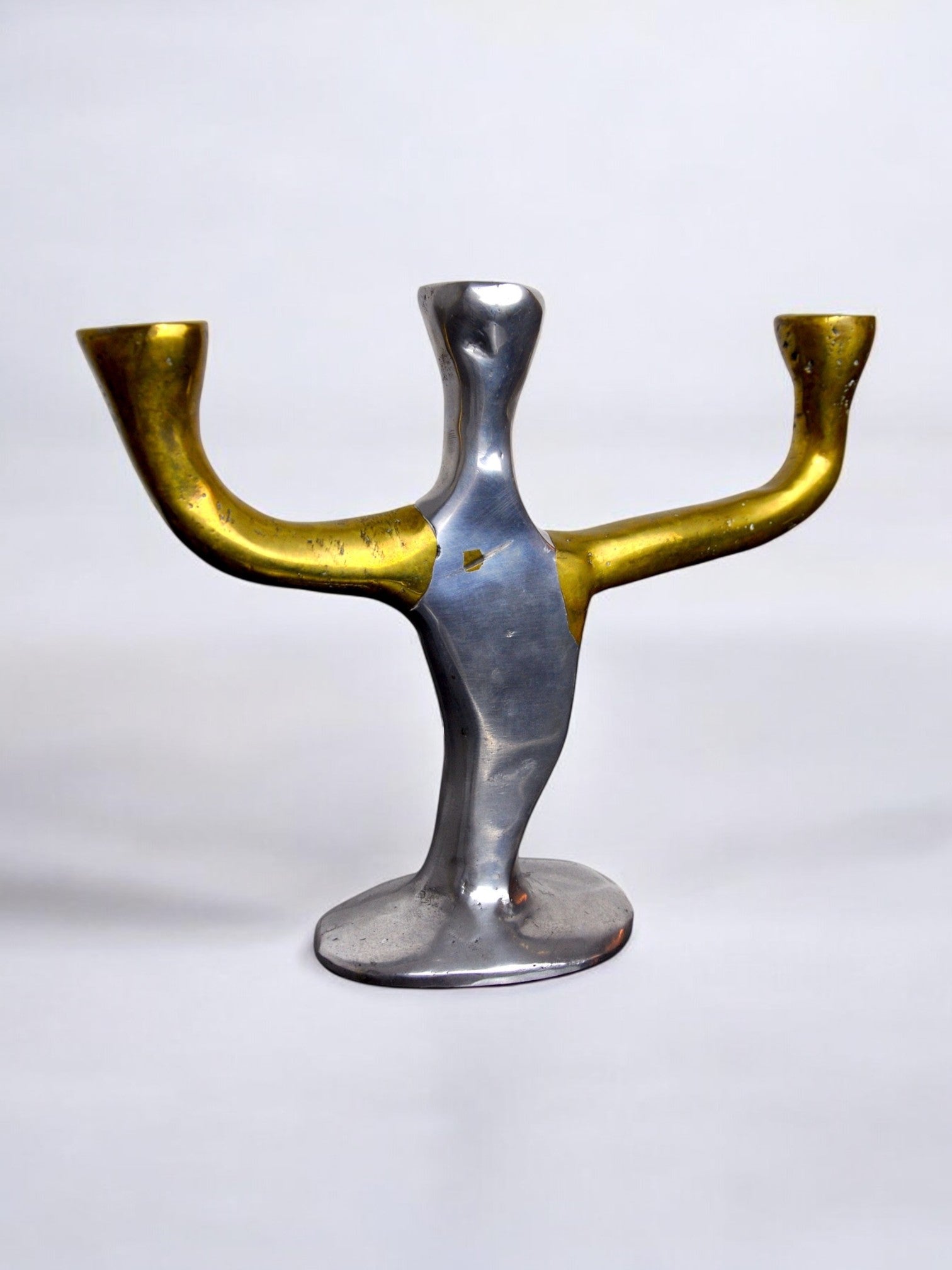 Chandelier Brutaliste 3 bras David Marshall, Espagne, 1970