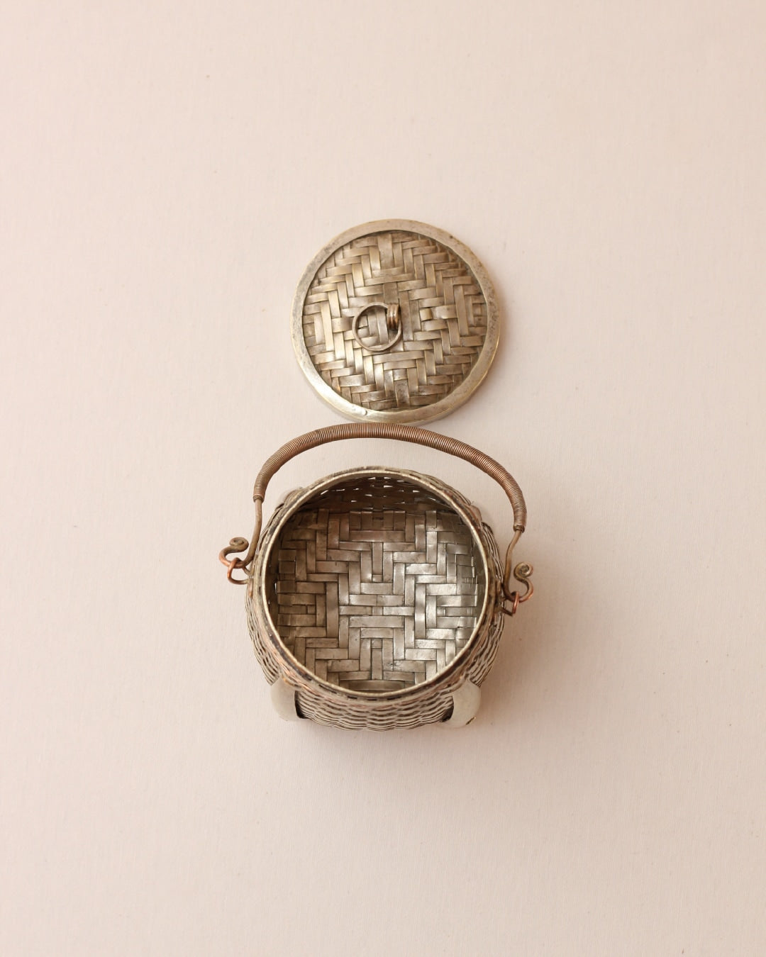 Pewter Basket — detail view