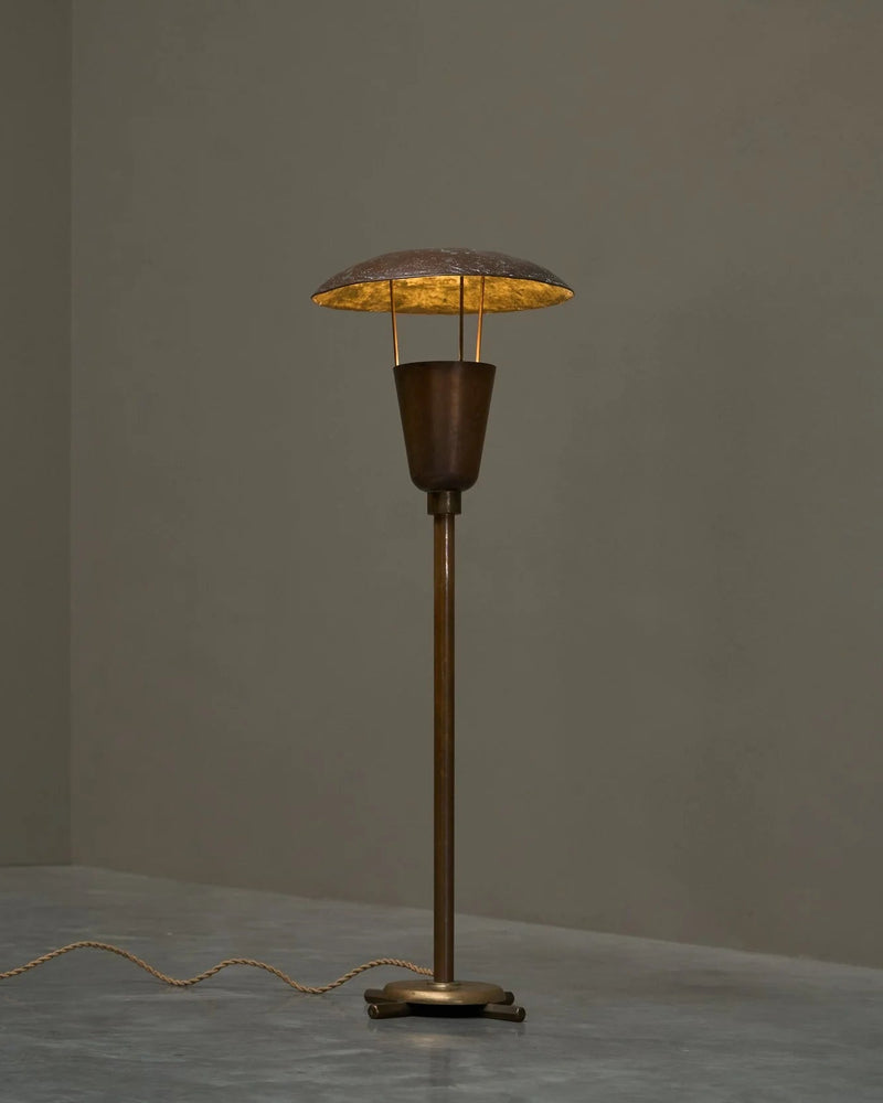 Unique Floor Lamp in Patinated Copper 1960s by ORNAMENTUM | The Oblist