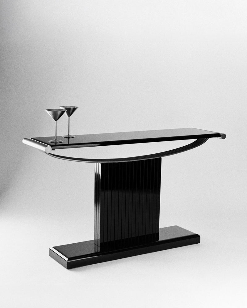 Console "The Portico" | Stainless Steel & Lacquered Wood by M.Pei Studio | The Oblist