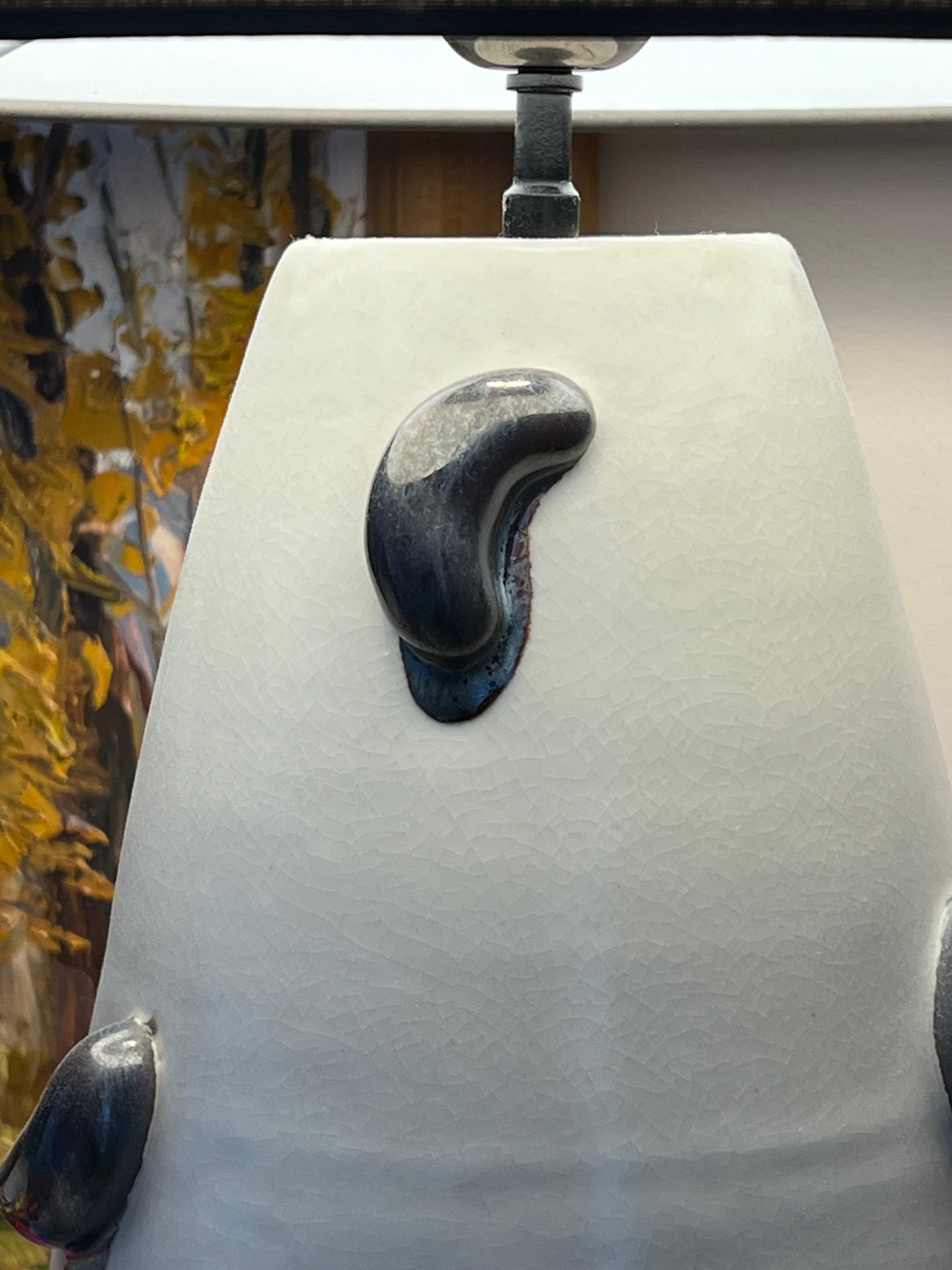 Contemporary Table Lamps in Ceramic - Oceano Collection — back view highlighting ceramic texture and finish