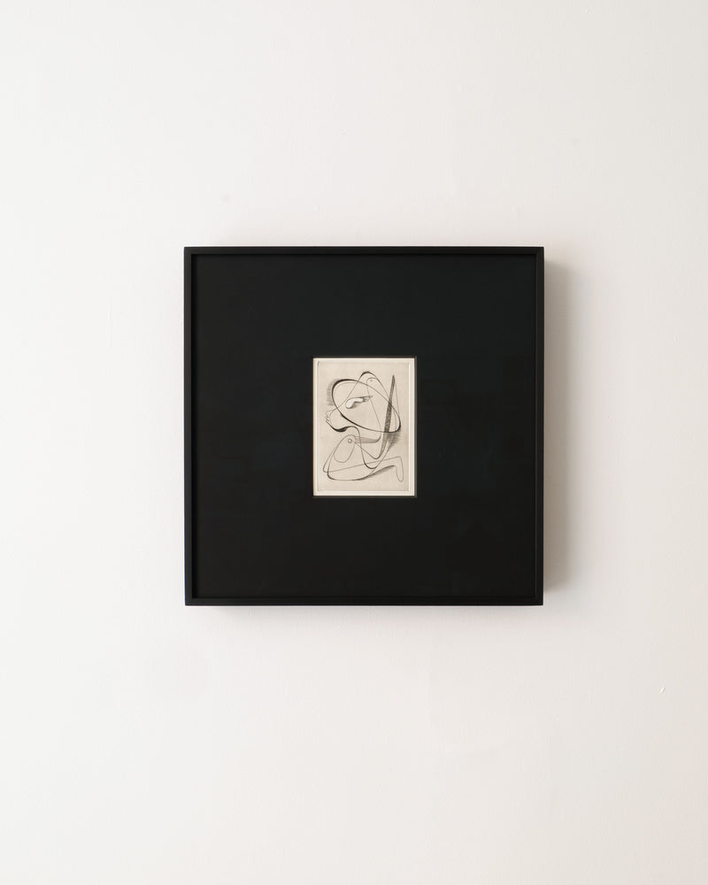 Surrealist Engraving Painting Sylvain Durand by Collection apart | The Oblist — framed black and white artwork