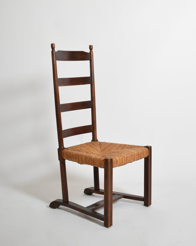 Wood and Straw Low Chair, 1950s by Barracuda Interiors | The Oblist