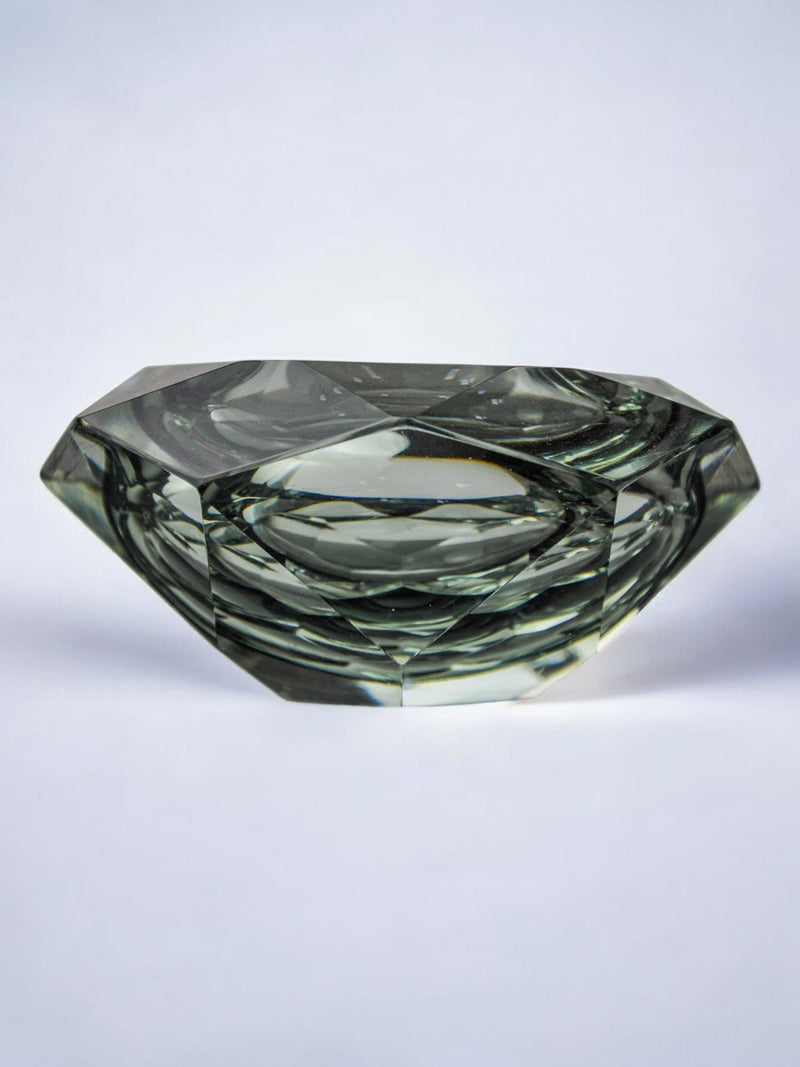 Gray Sommerso Ashtray by Seguso, Murano, Italy, 1970s — close-up showing textured glass surface