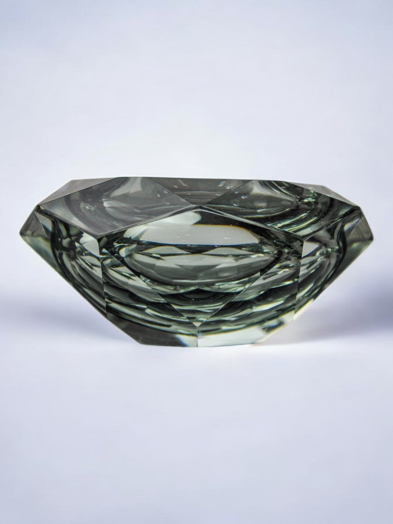 Gray Sommerso Ashtray by Seguso, Murano, Italy, 1970s — close-up showing textured glass surface