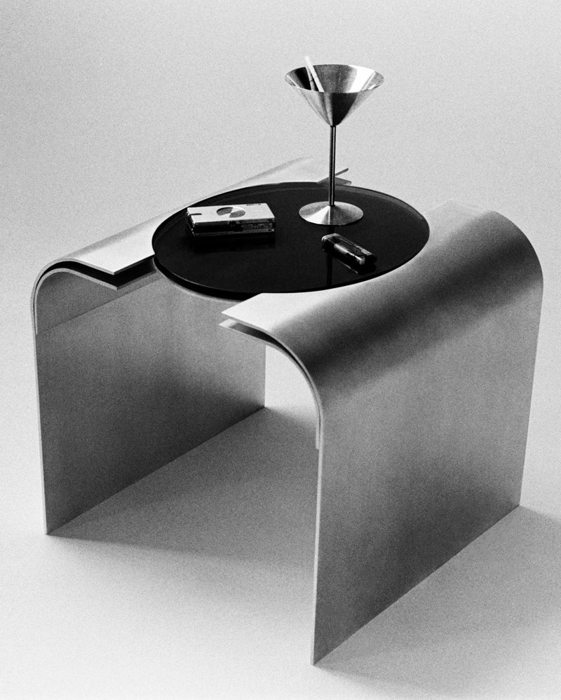 Side Table "Still Gaze" | Aluminium & Glass by M.Pei Studio | The Oblist — modern aluminium design