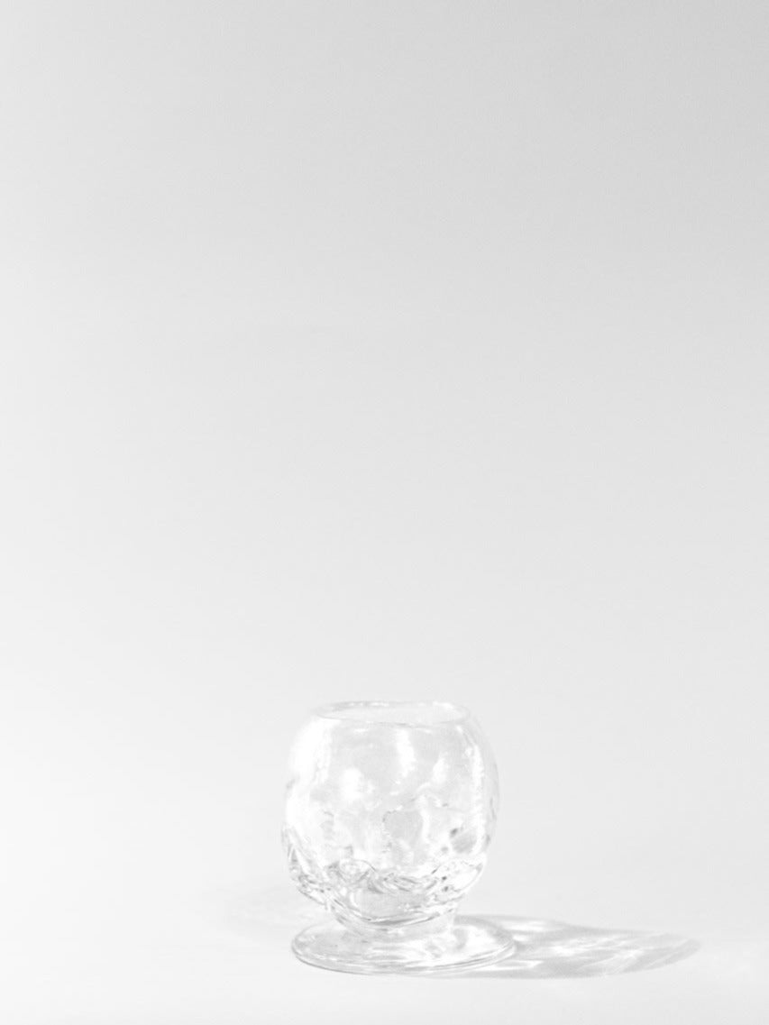 Organic Round Table Glass — clear glass on white background