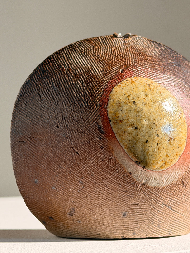 Rare Soliflore Vase by Gustave Tiffoche — close-up of textured ceramic surface