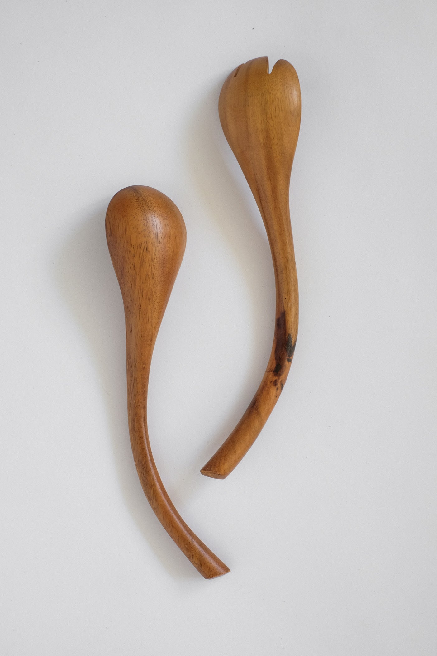 Handcrafted Wooden Salad Server Set — lifestyle setting