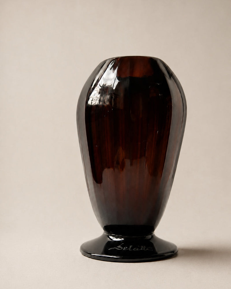 Signed André Delatte Nancy Art Deco Amethyst Glass Vase, France 1930s by Trove Paris | The Oblist