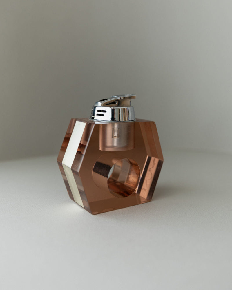 Plexi Glass Table Lighter by Astrolite, Italy 1970s | The Oblist — vintage amber color