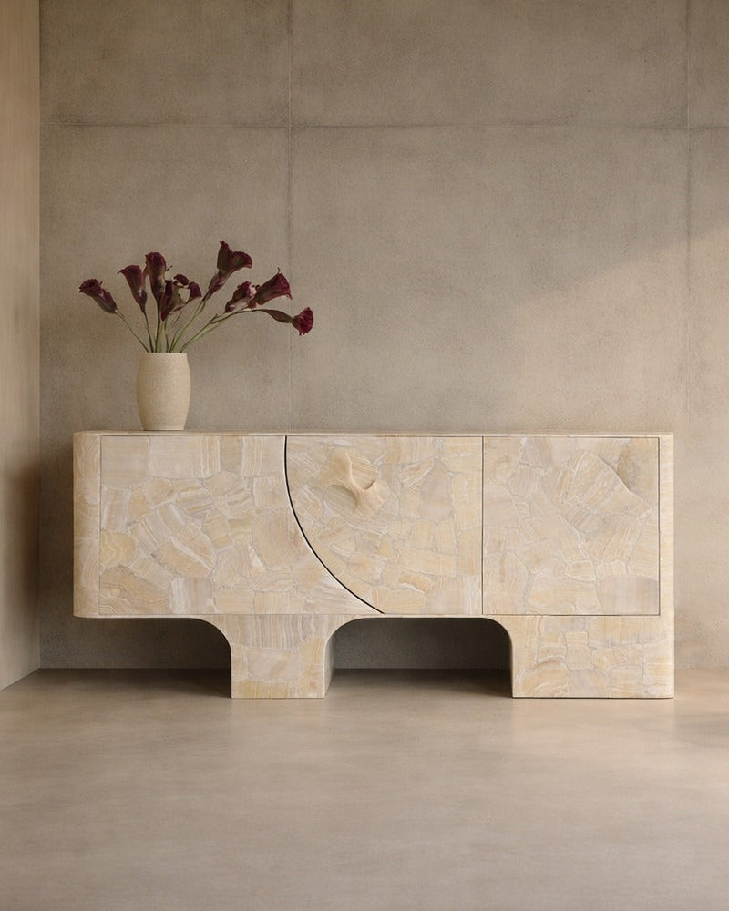 Eoli Credenza in White Onyx by Panorammma | The Oblist — modern sideboard, onyx material