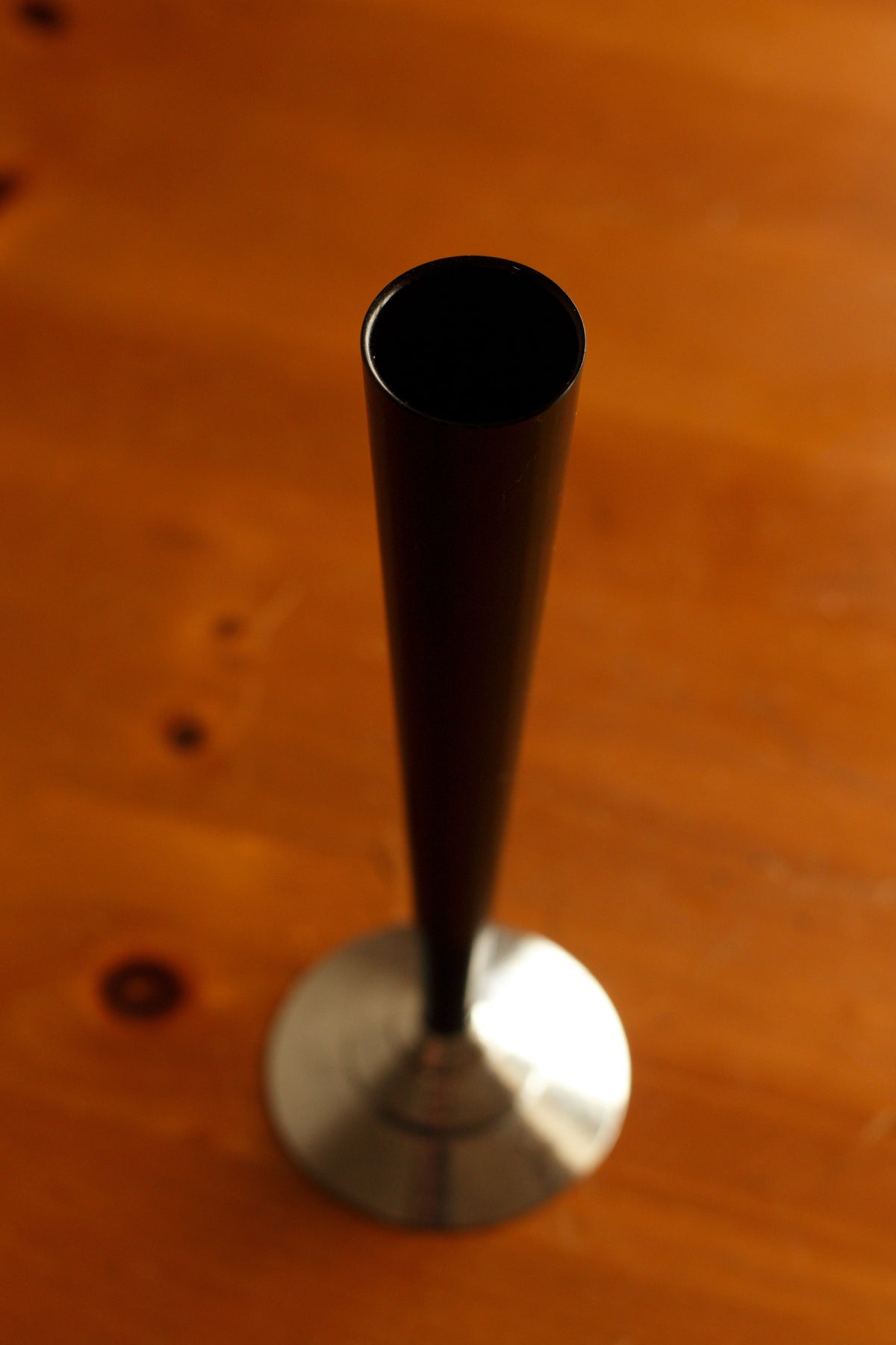 Art Deco Black & Silver Bud Vase — detail view