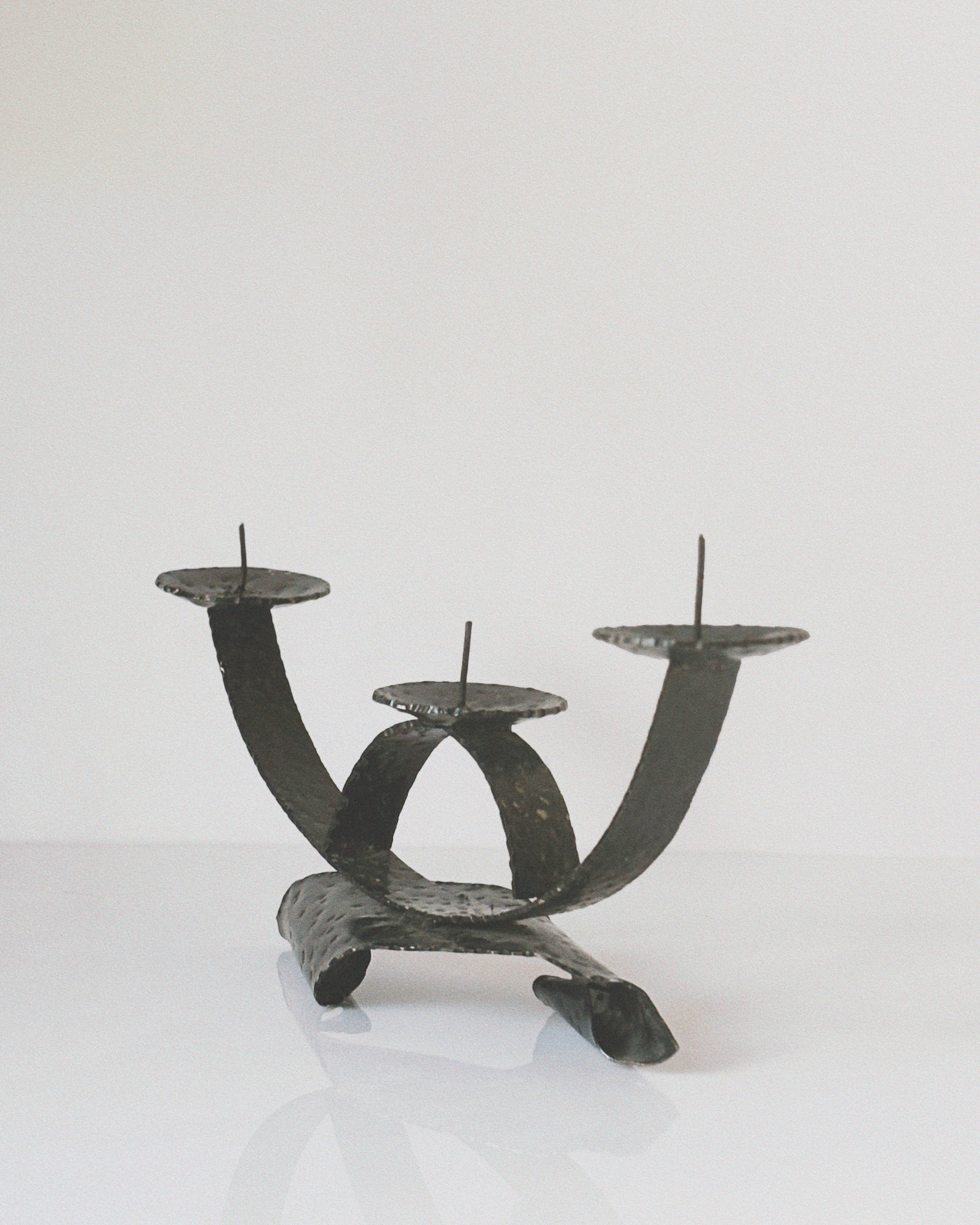 Bent Metal Mid Century Candlestick, Poland