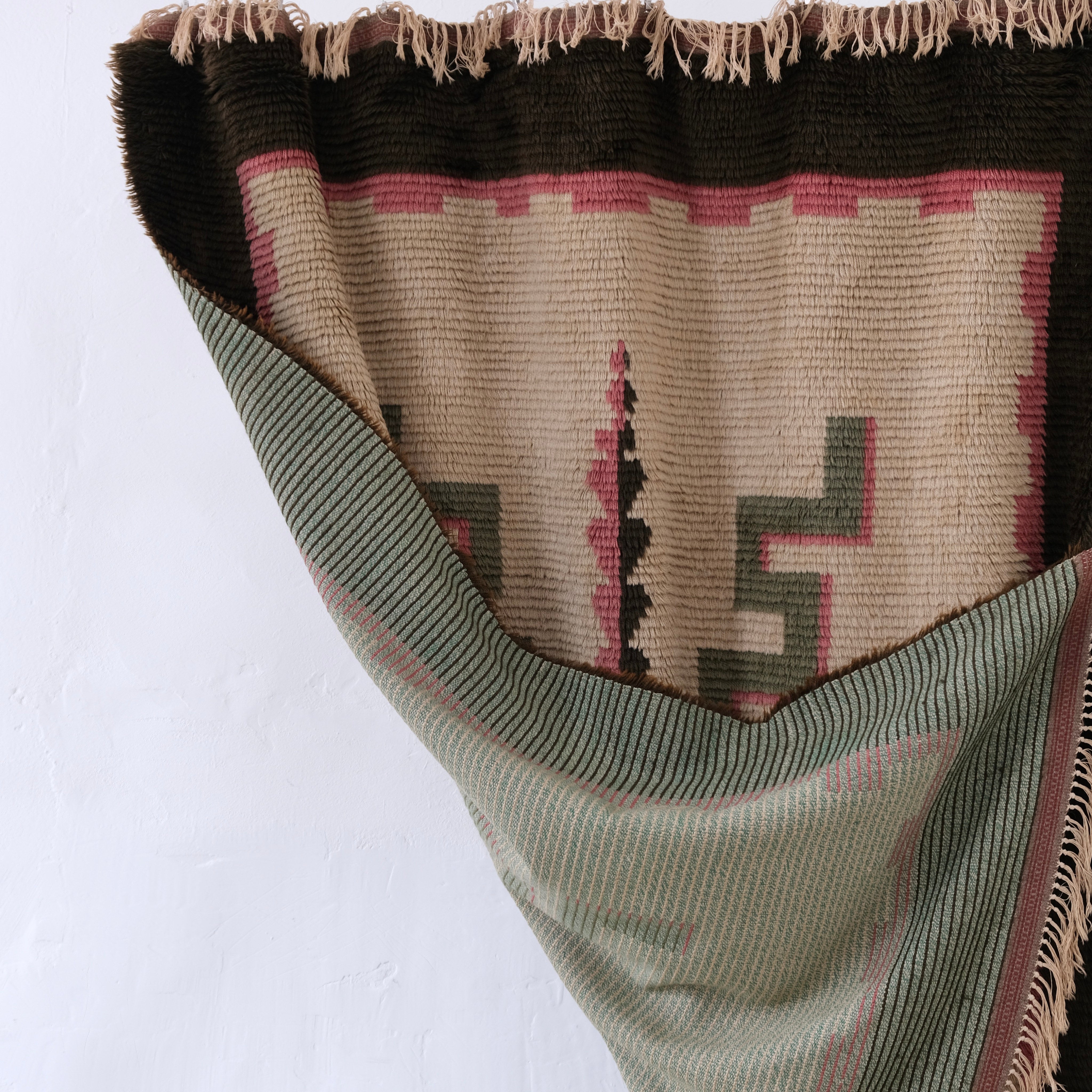 Grand Tapis Rya en Laine Art Déco, Suède, Années 1940