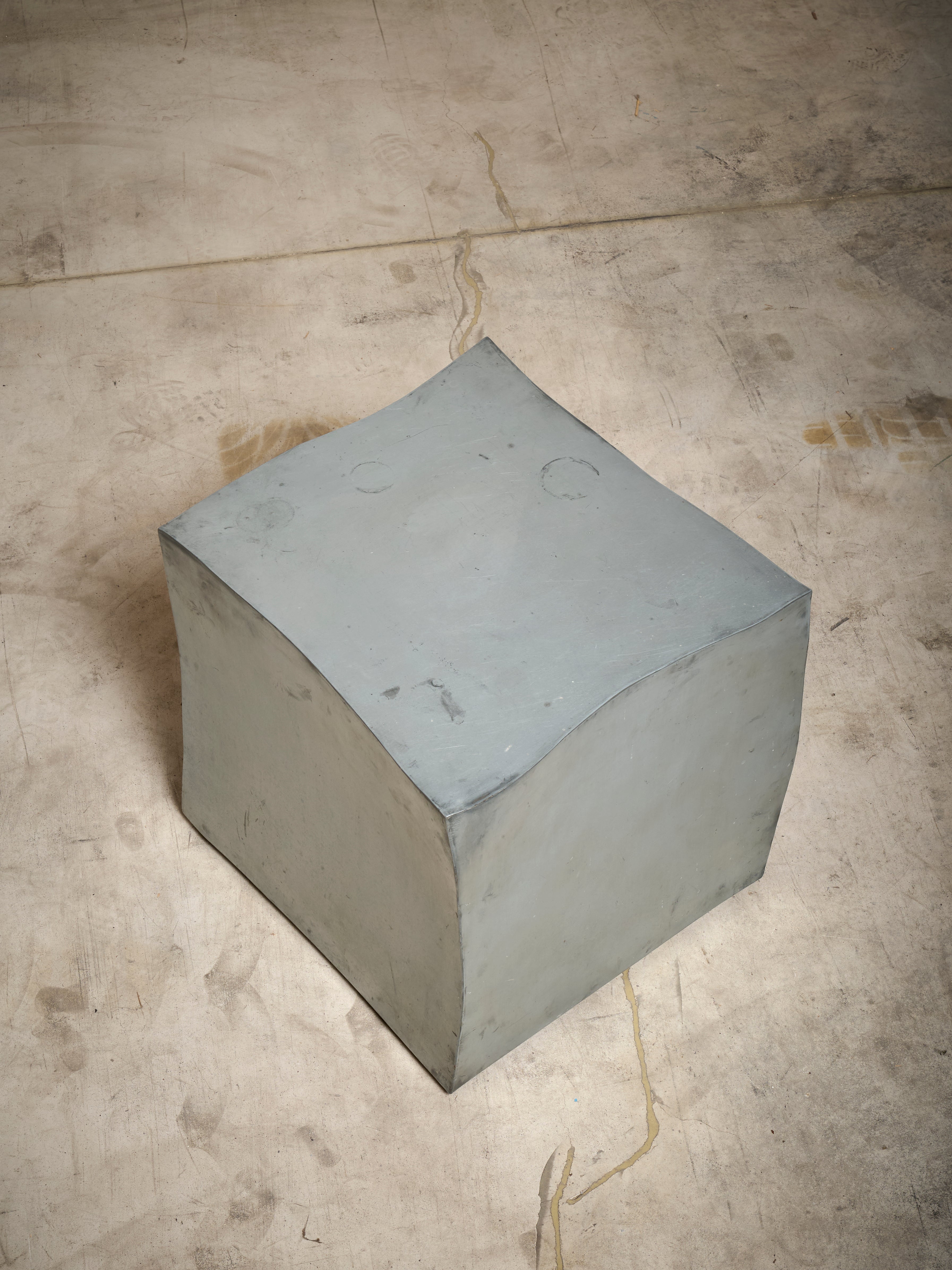 Cube Side Table by Pucci de Rossi, Zinc, France, 2000's