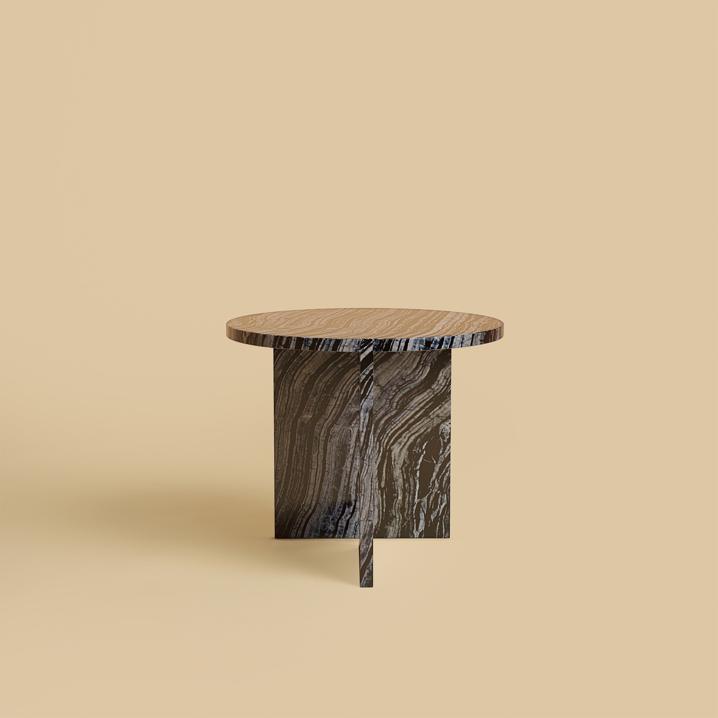 Round Marble Side Table - KYUSHU Series — close-up