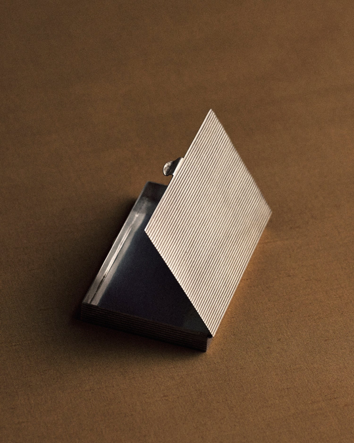 Ribbed Sterling Silver Box — detail view