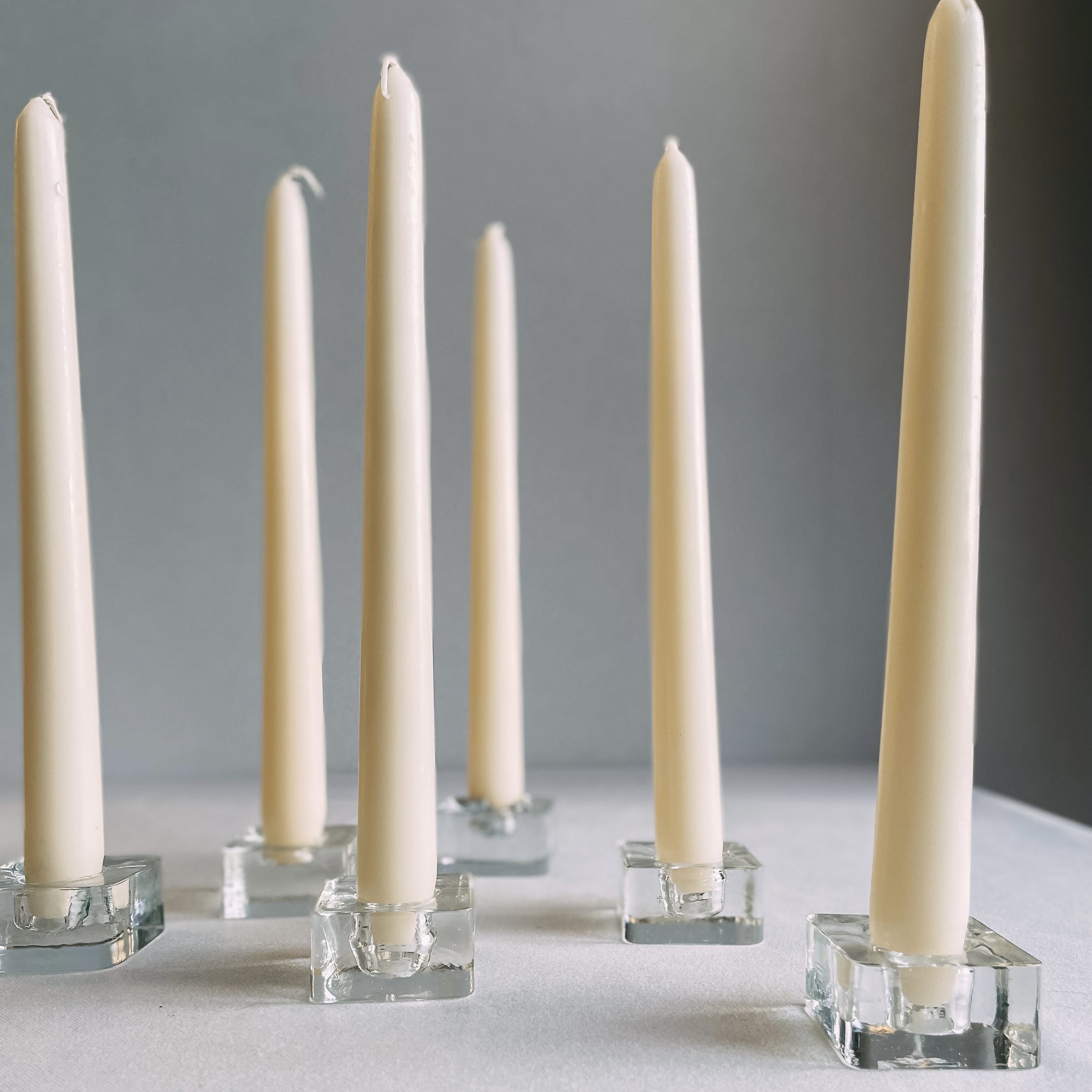 Brutalist Glass Candle Holders (set of 6) — lifestyle setting