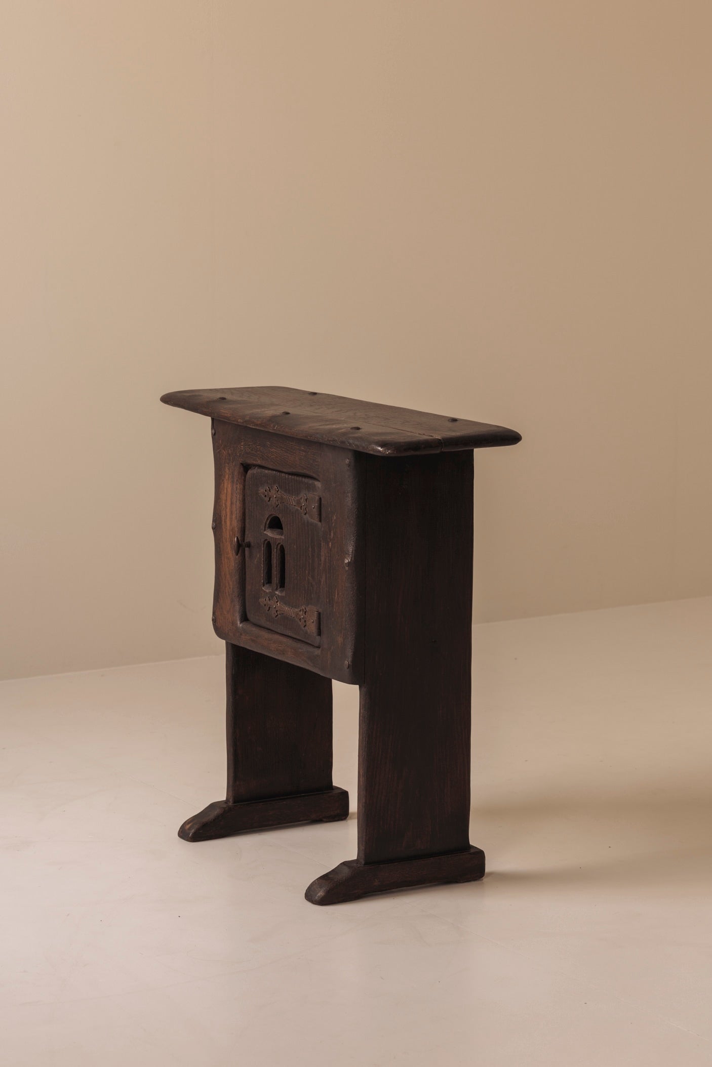 Early 20th century Folk art rustic cabinet / side table from France — view 9