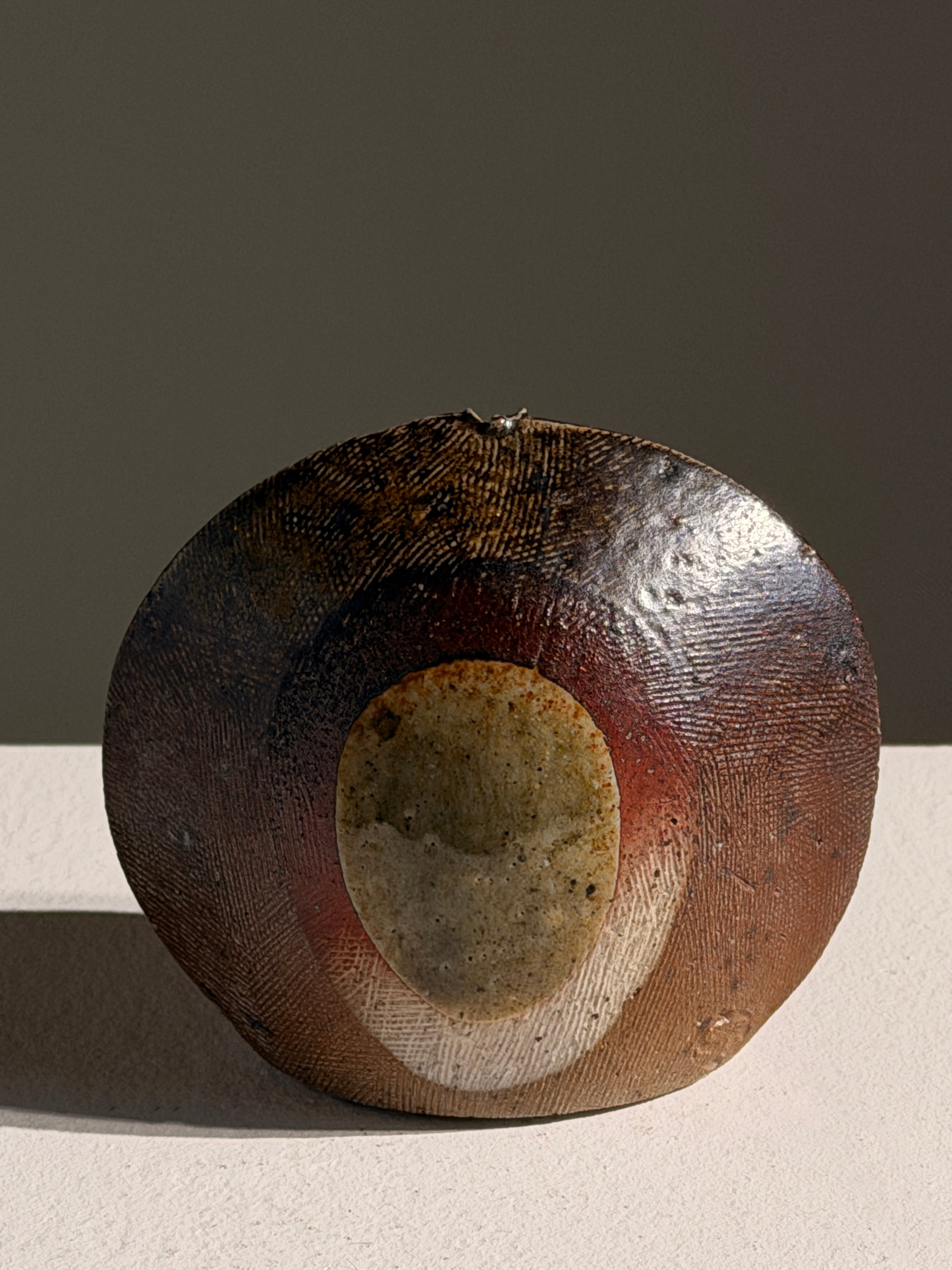 Rare Soliflore Vase by Gustave Tiffoche — back view showing textured ceramic surface