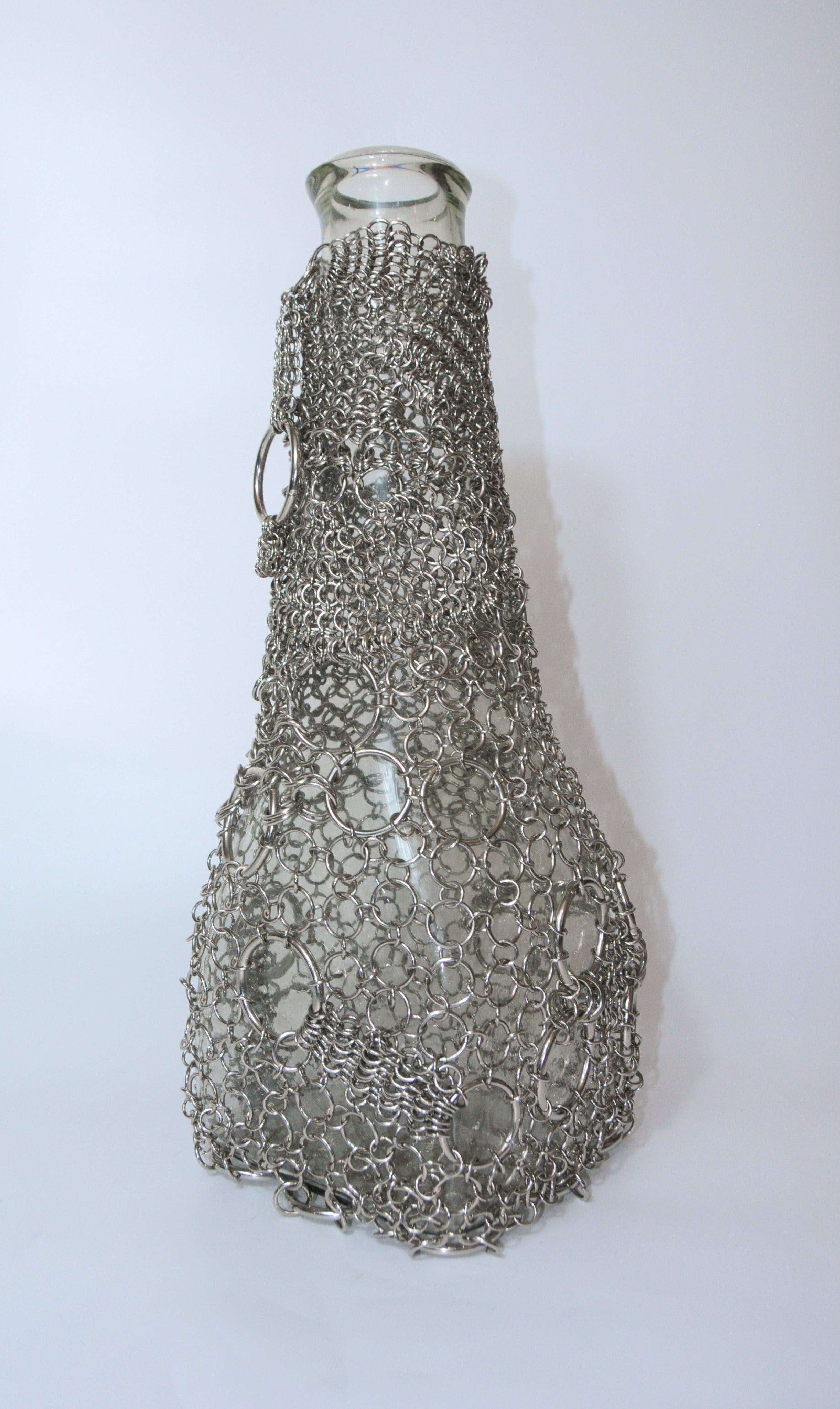 Floating Chainmail Vase  — close-up