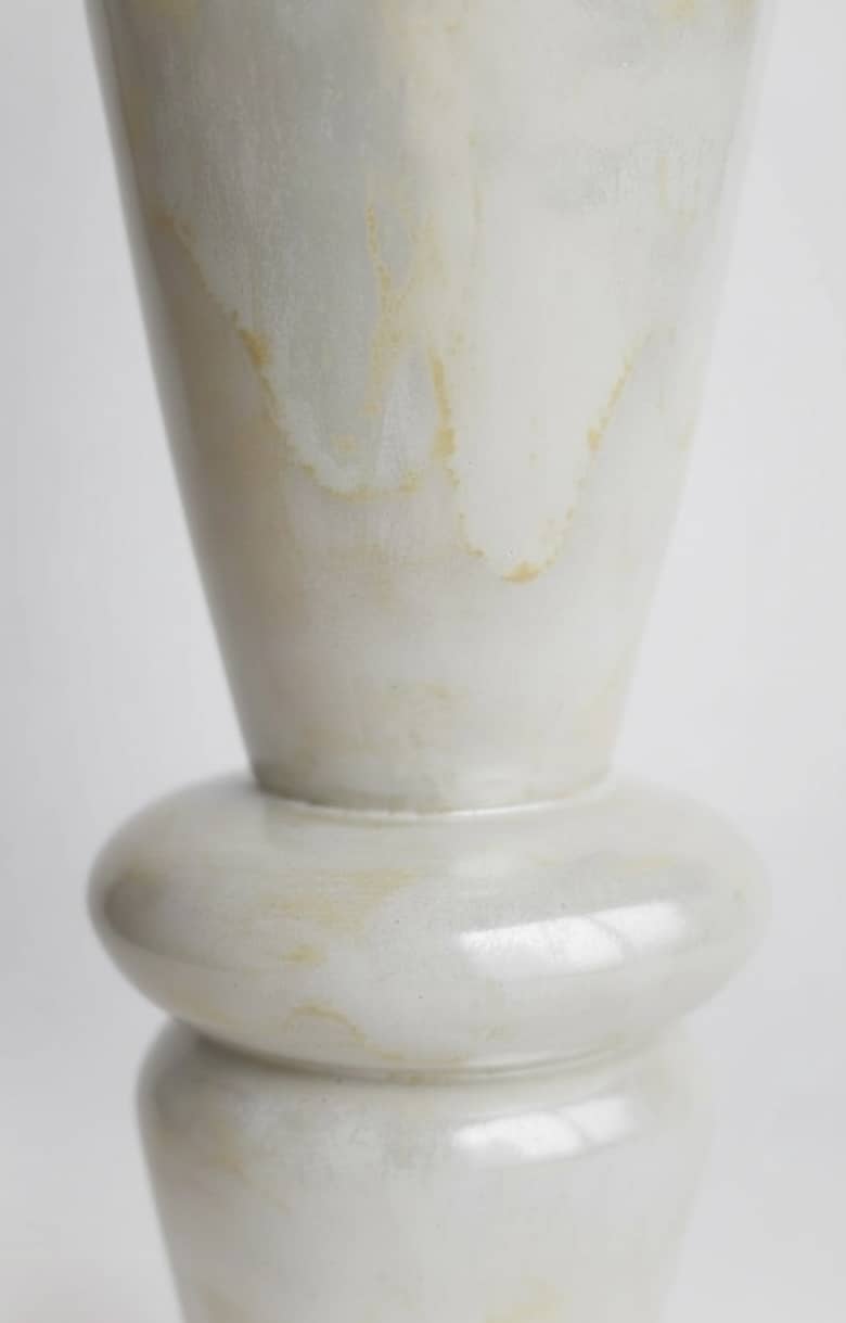 Perle Blanche Handmade Vase in Ceramic — side angle showing smooth surface details