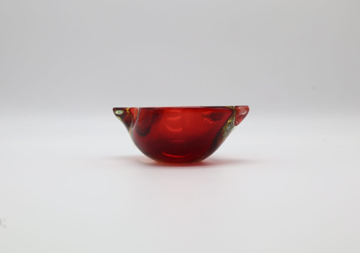 Vintage Murano Sommerso Glass Geode Bowl – Italy, 1960s — side angle