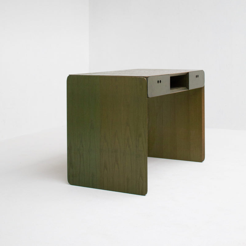 Vintage Desk by Derk Jan de Vries — angled view of green wooden surface