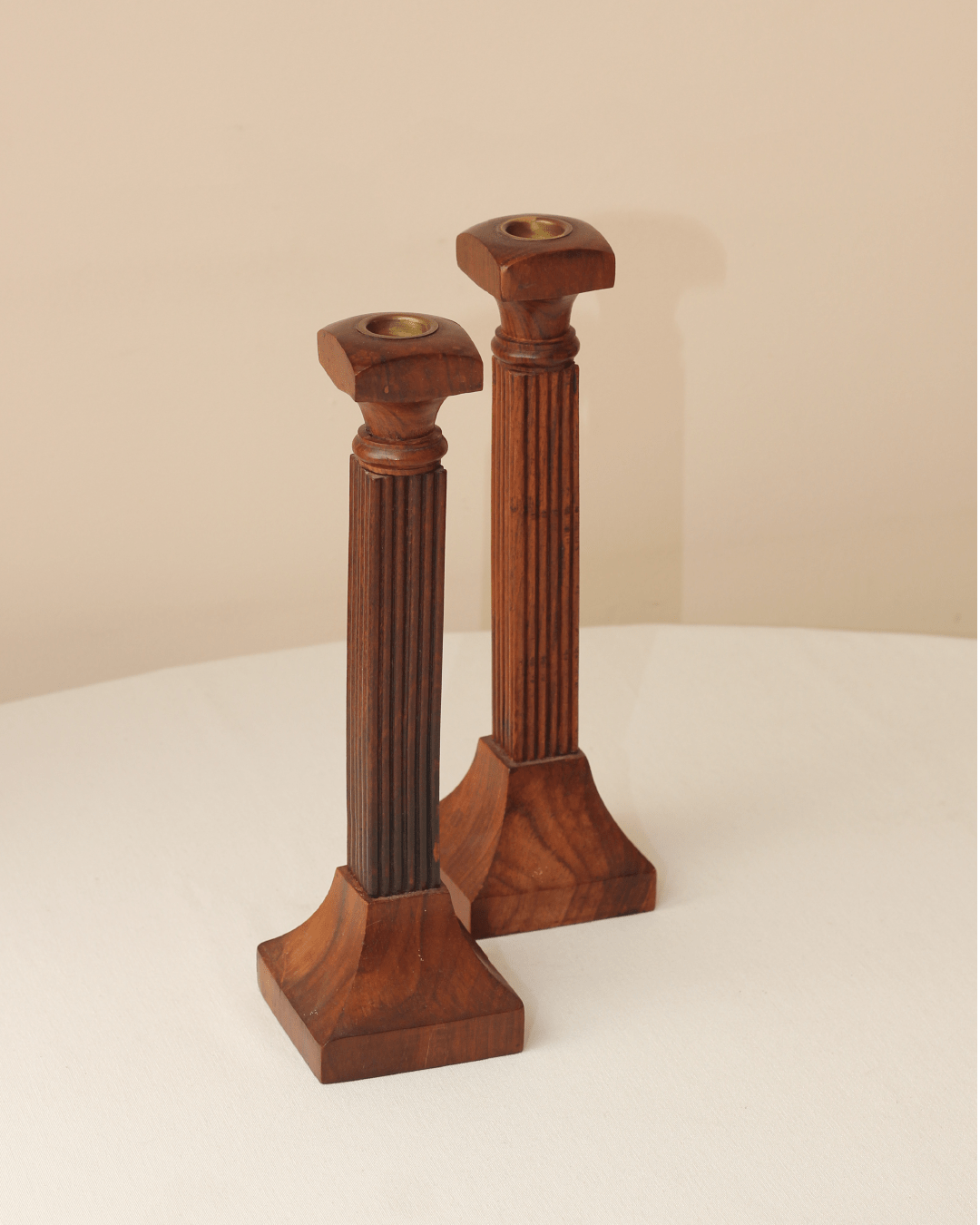 Wooden Candle Holders — detail view