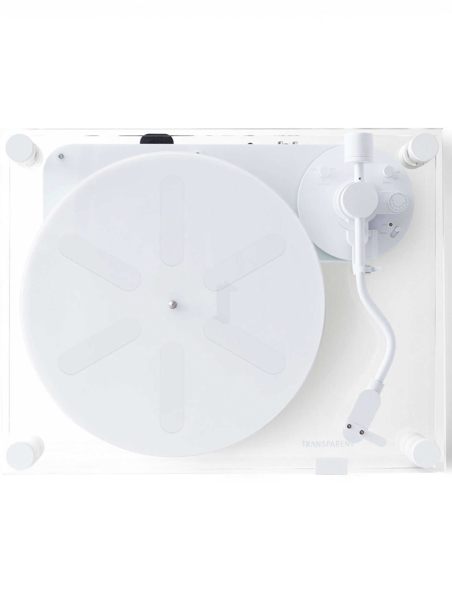 Tourne-Disque Transparent Blanc - Bluetooth