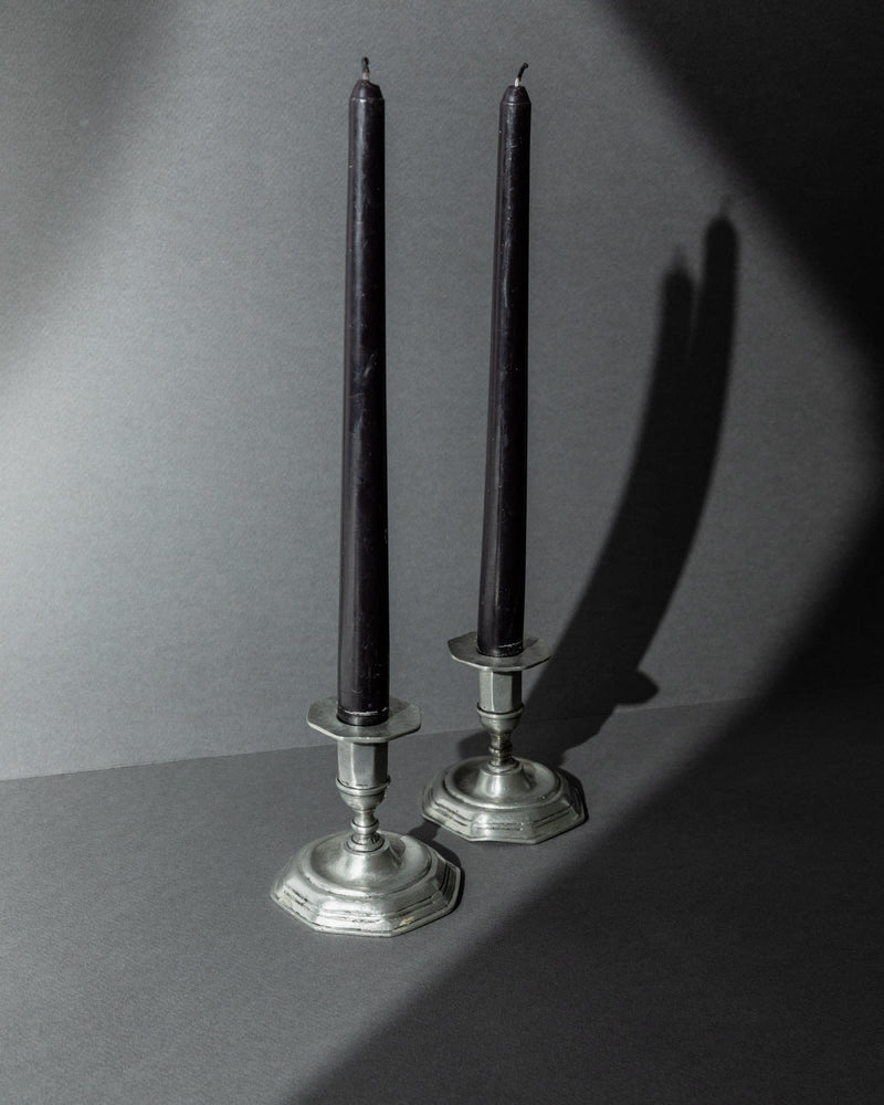 1900s Pewter Candleholders Set of 2 by Bottega Jacobs | The Oblist — vintage pewter material