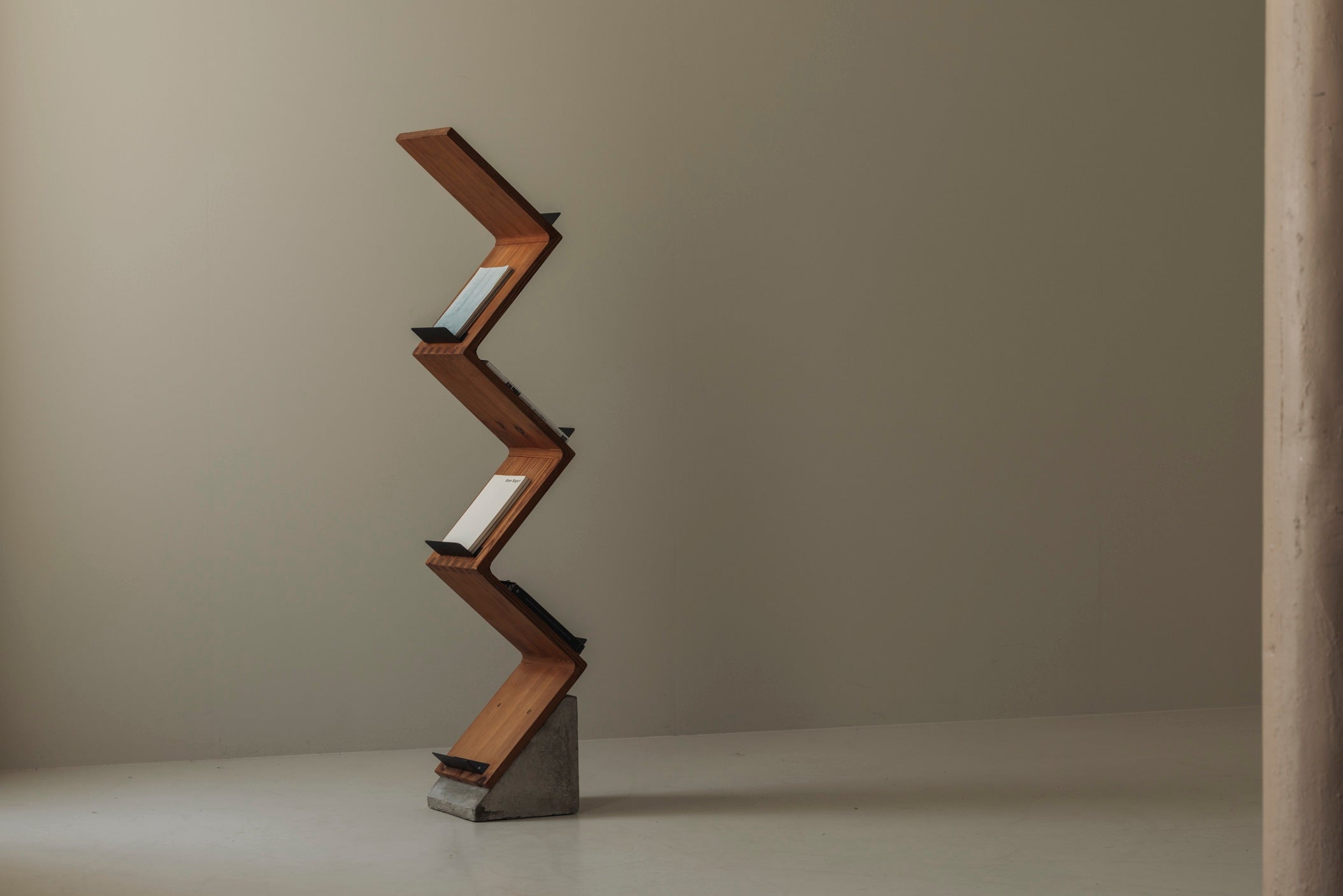 Sculptural Magazine Shelf Inspired by Jonas Bohlin's Iconic Zink Design, 1980s by Modern Living | The Oblist