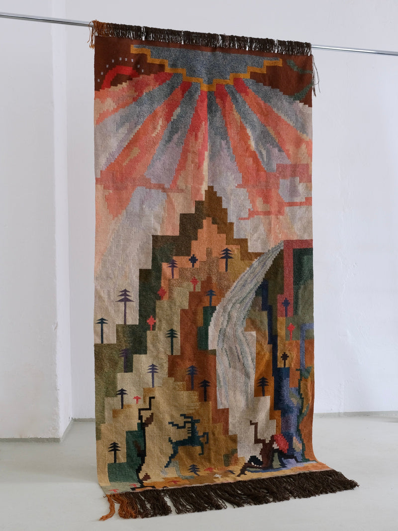 Carl Edvin Svensson Wool Wall Tapestry, Sweden, 1930s by Veter Vintage | The Oblist — handcrafted wool, earthy tones