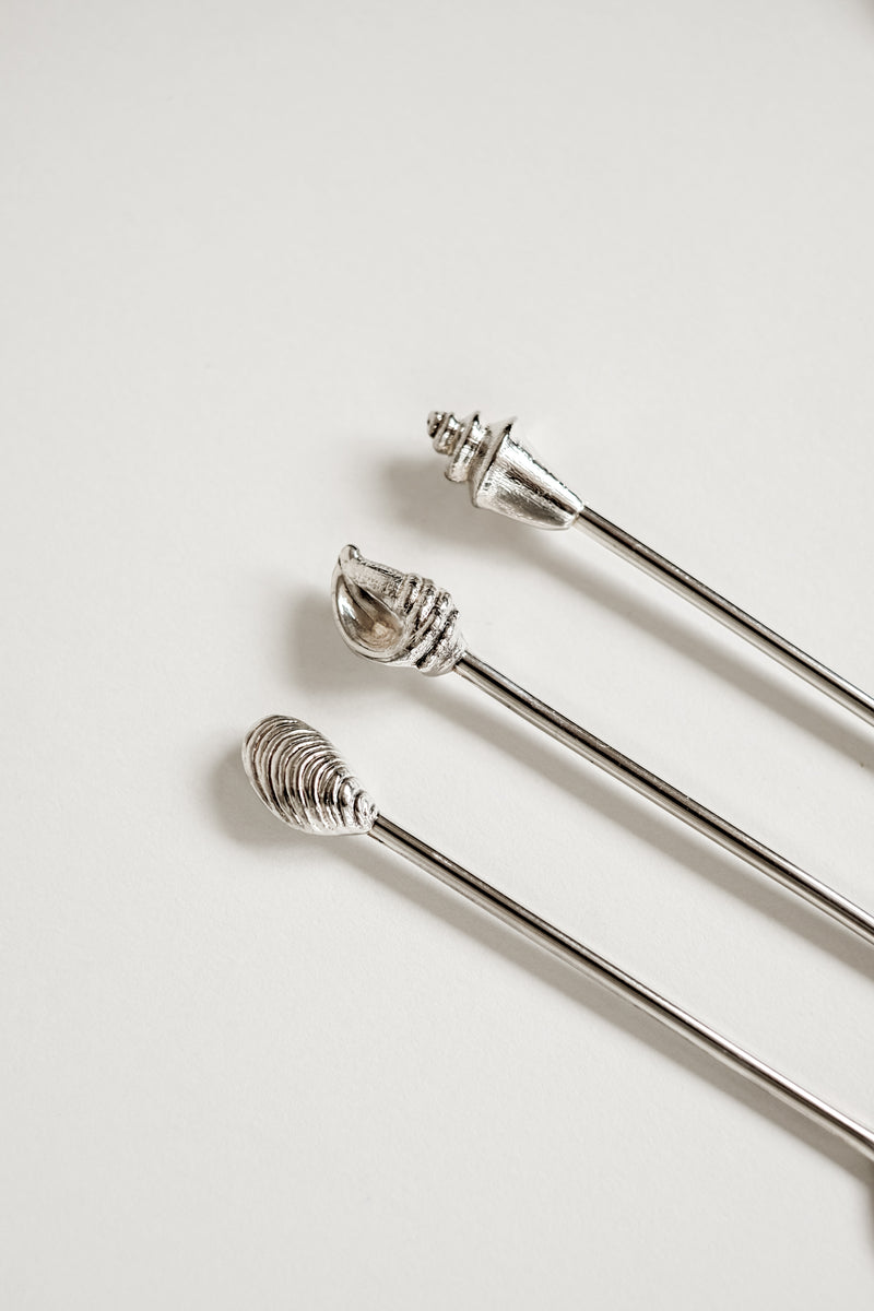 Silver-Plated Seashell Cutlery Set — close-up of intricate shell designs